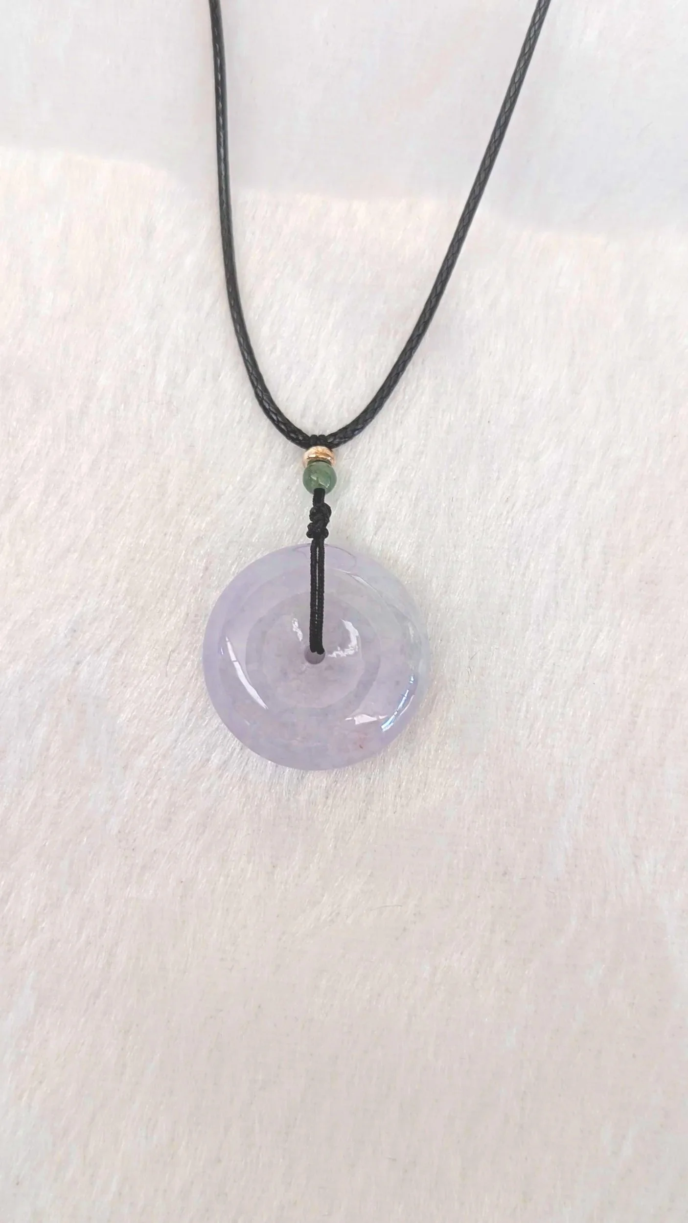 Genuine Grade A Burmese Jadeite Donut Ping An Kou Pendant