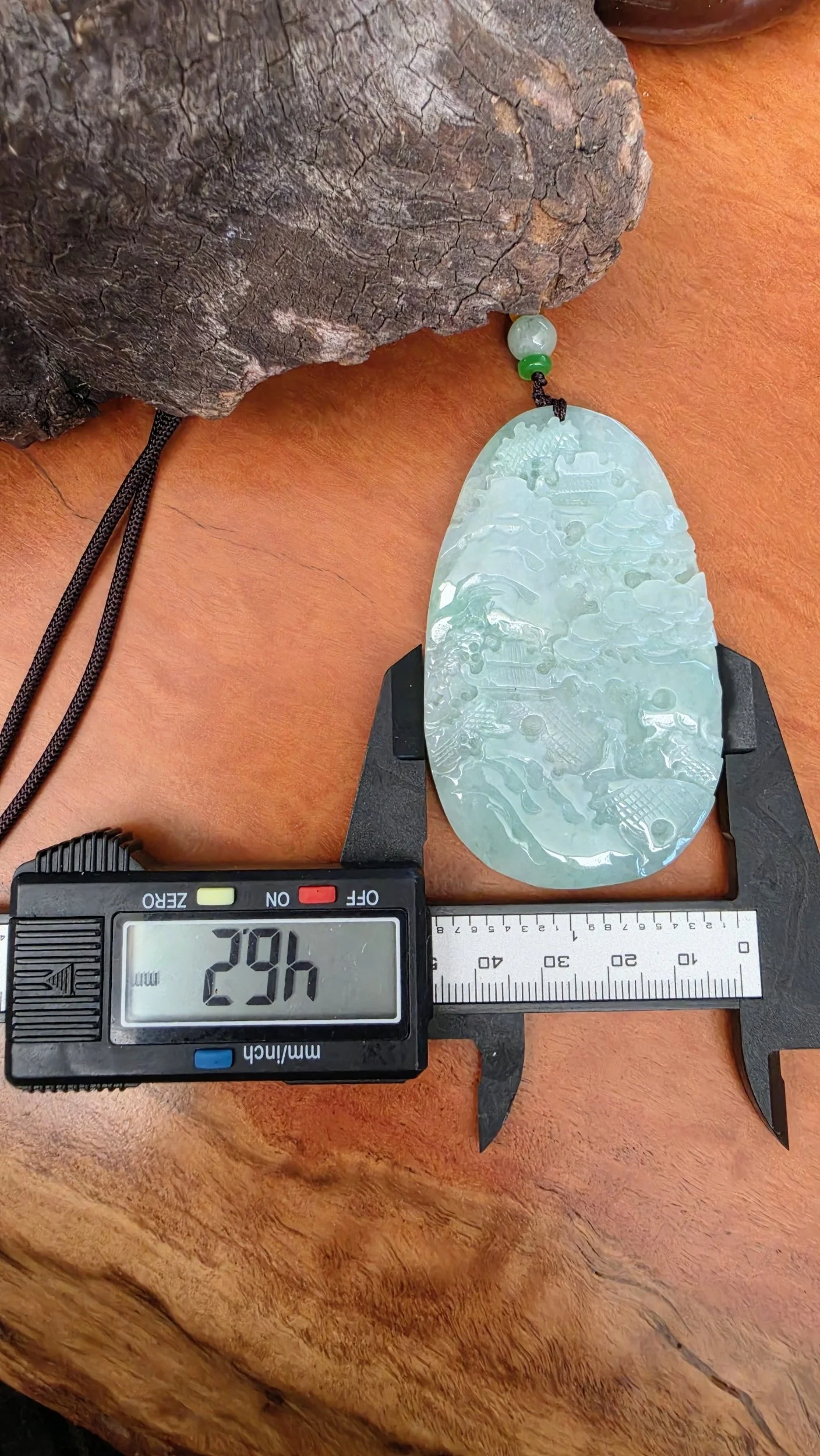 Genuine Grade A Burmese Jadeite Carved Plaque Pendant