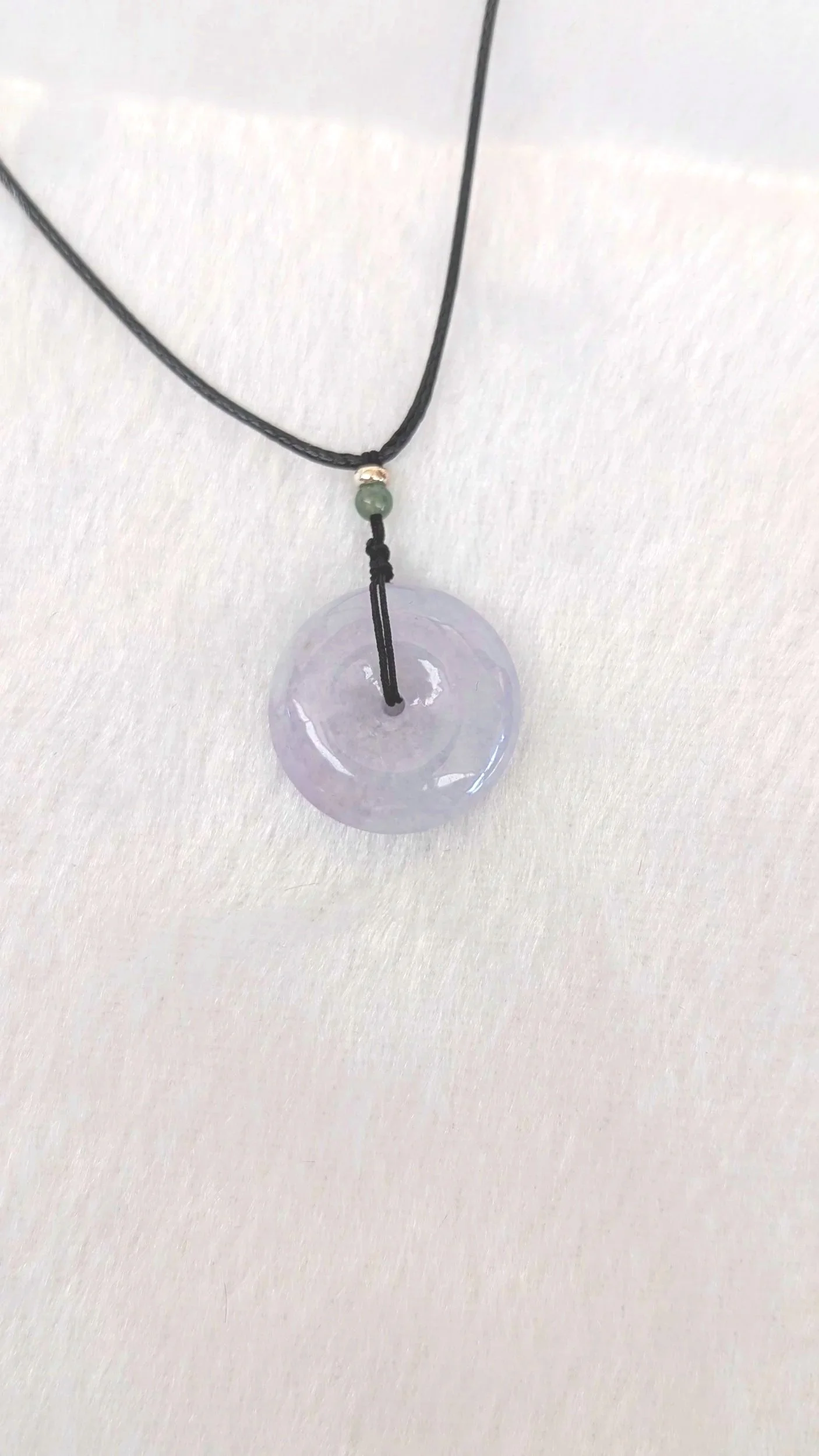 Genuine Grade A Burmese Jadeite Donut Ping An Kou Pendant