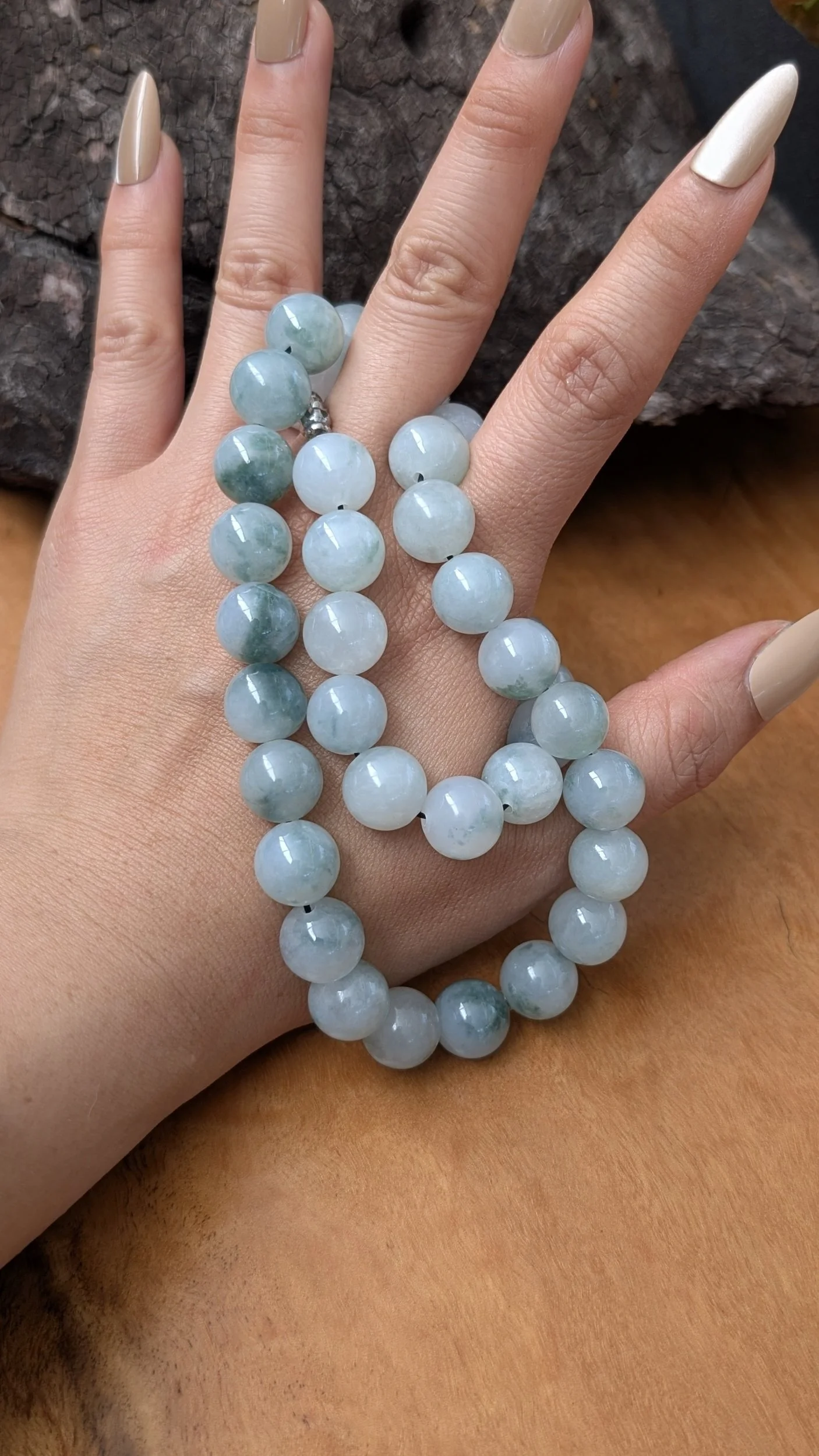 Genuine Grade A Burmese Green Jadeite Bead necklace
