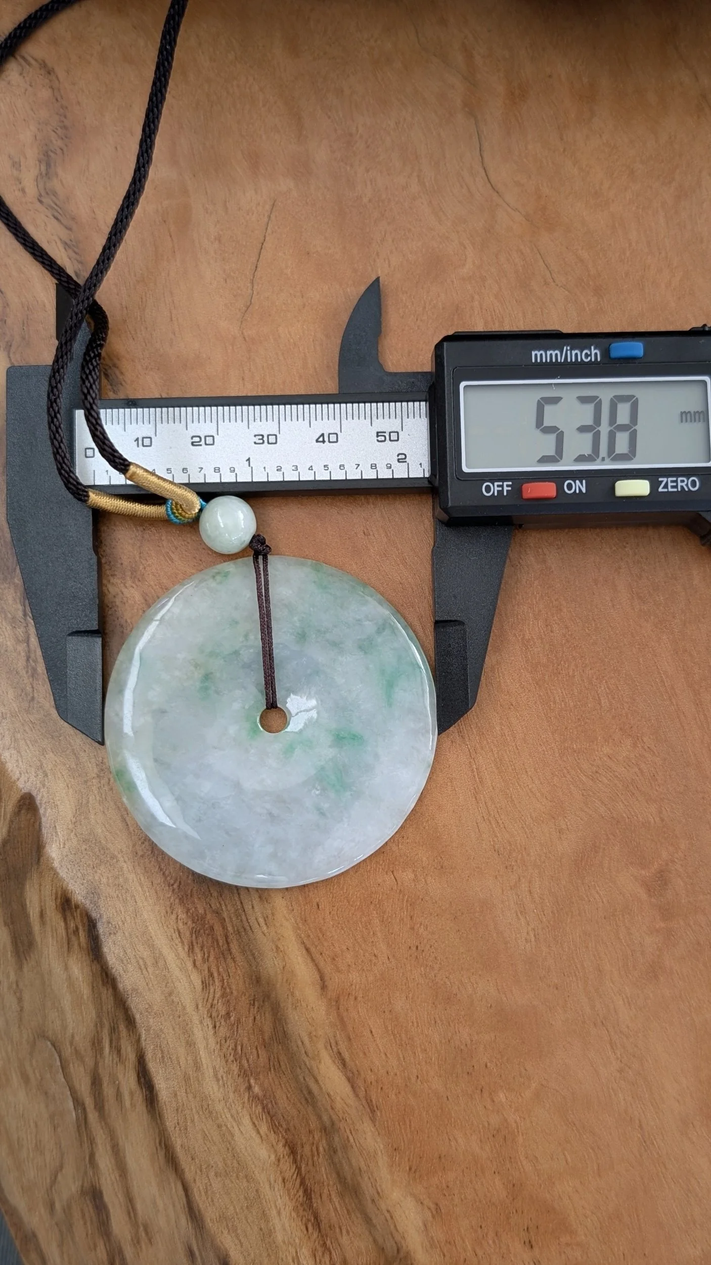 Genuine Grade A Burmese Jadeite Large Donut (Pin An Kou) Pendant