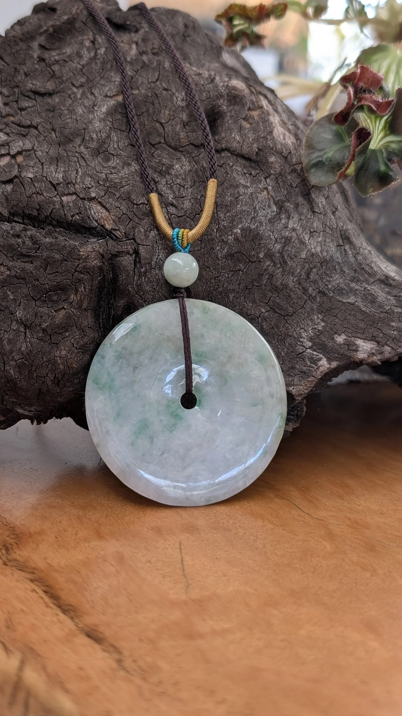 Genuine Grade A Burmese Jadeite Large Donut (Pin An Kou) Pendant