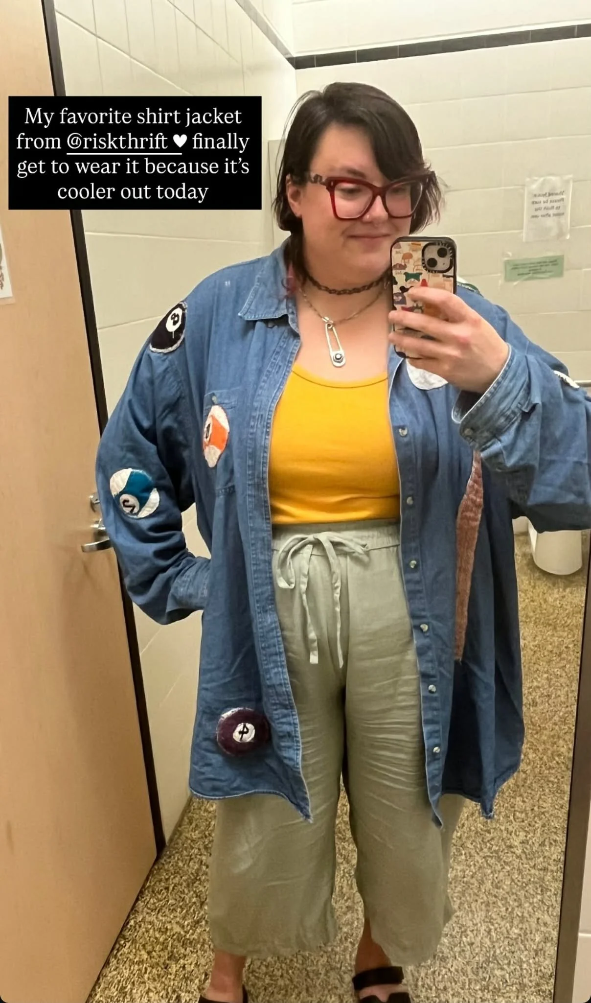 Shelby in their Billiards Shacket! @shelbyunraveled
