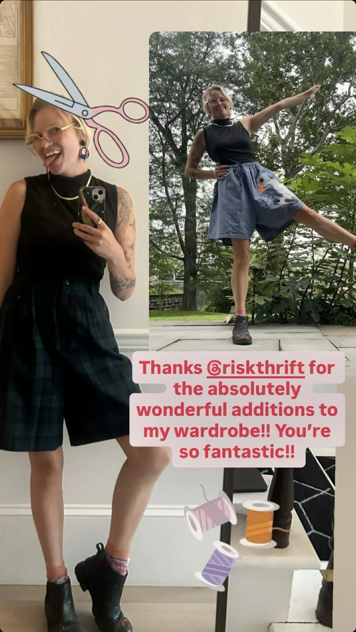 Lexi in their Plaid shorts, and Goose shorts! @lexitayte
