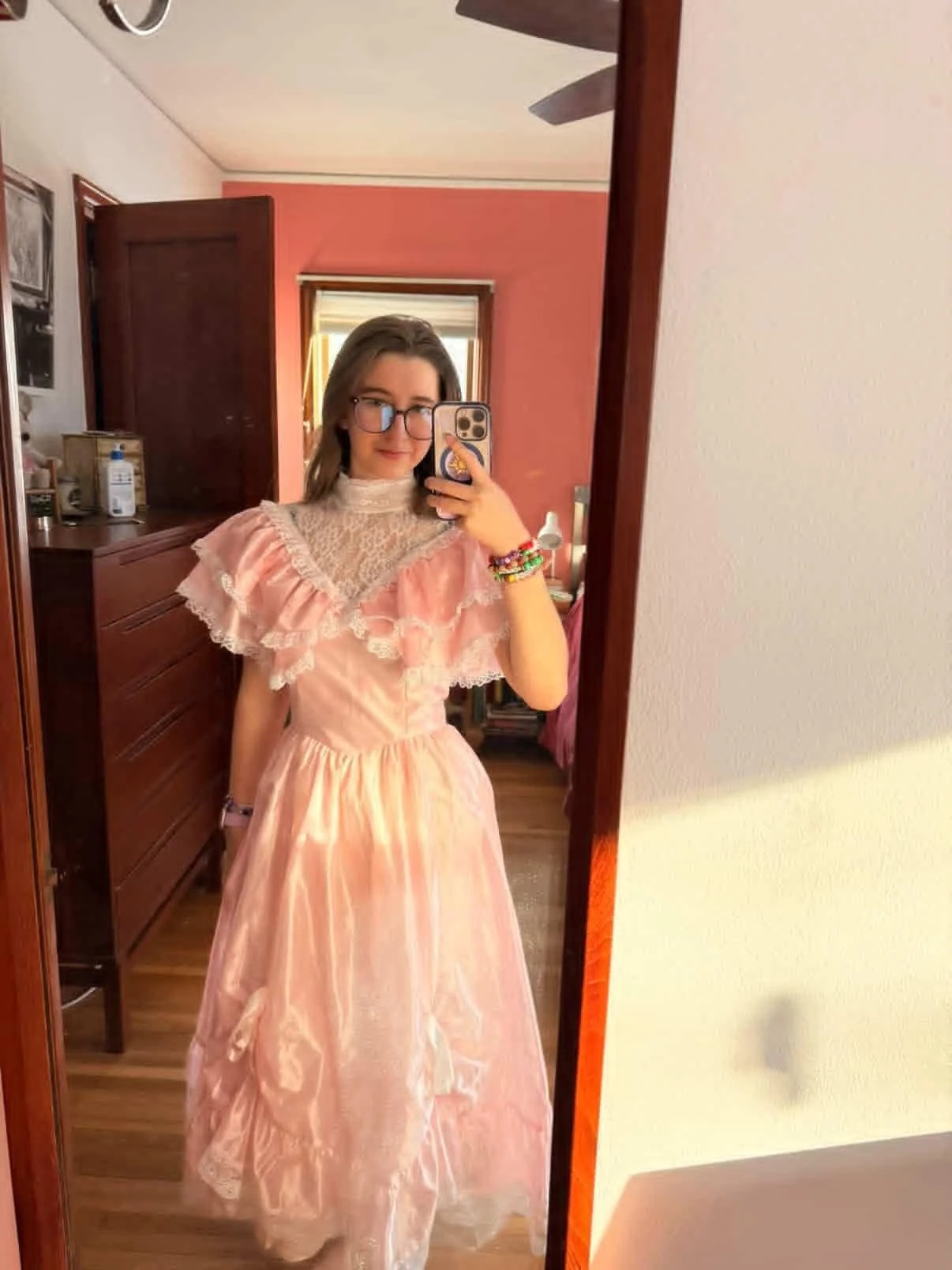 Ramona in their 80s Gunne Sax Dress!