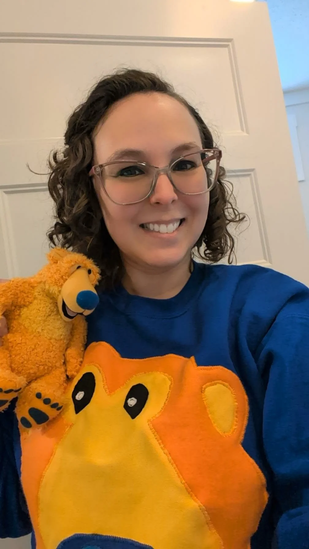 Katie in their Bear in the Big Blue House Crew!