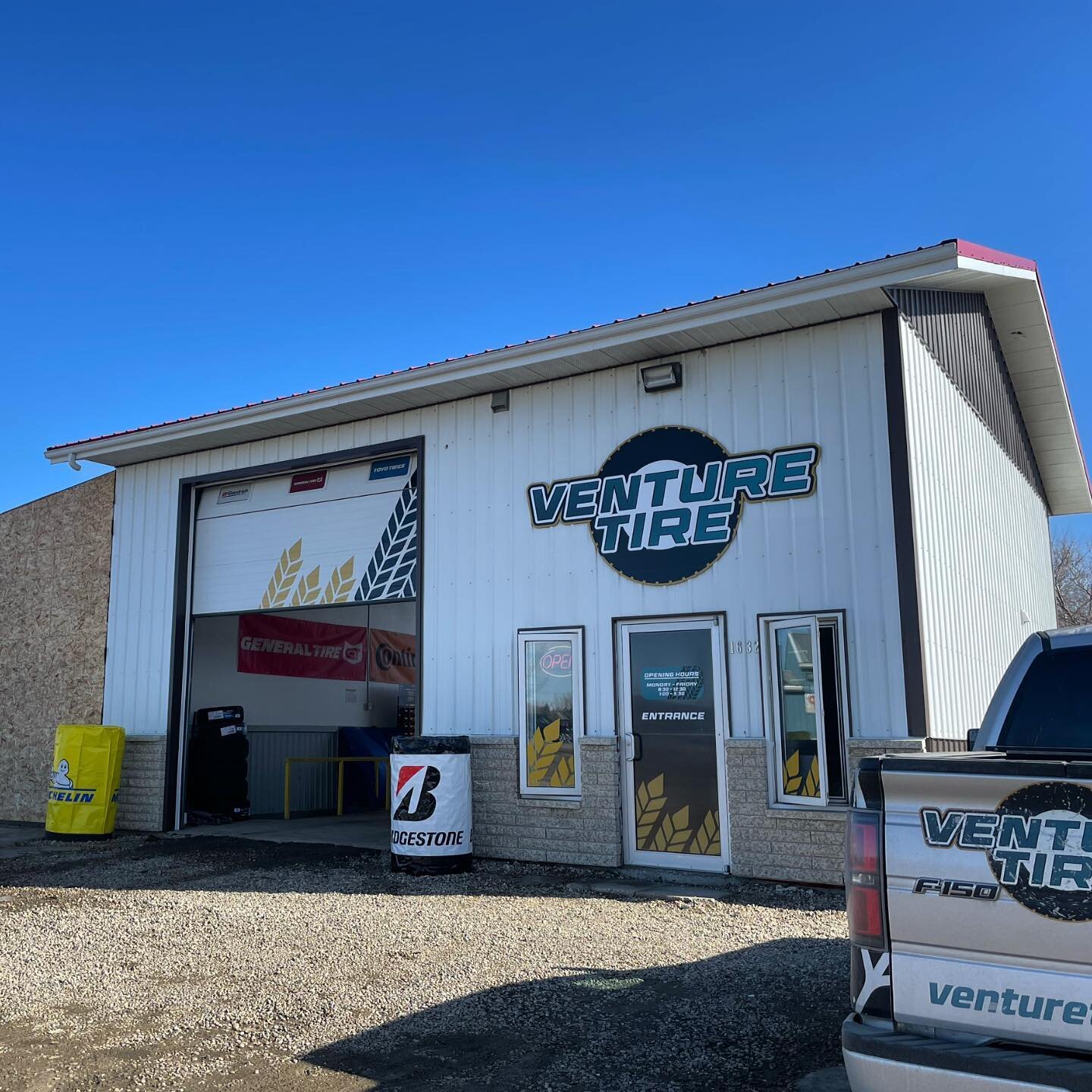 Who else is enjoying this warm weather today? 😎 it&rsquo;s been a little while since we had the door open all day! Stop in this week if you need your seasonal switch done! #venturetire #weyburn