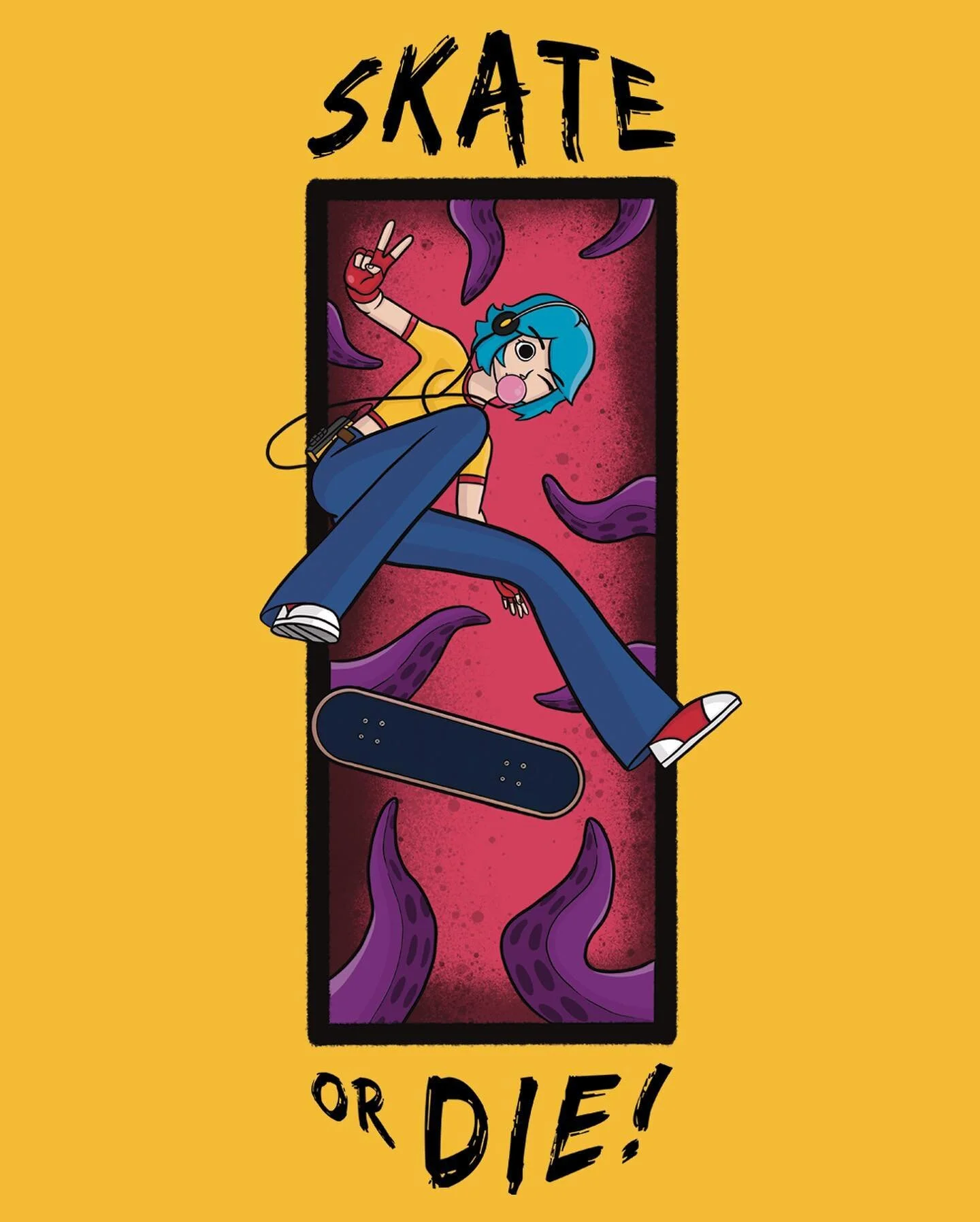 Just shut up and get rad &lsquo;cause now it&rsquo;s time to skate or die!
.
Buy this as a t-shirt! Link in bio!
.
.
#skateordie #skate #skateboard #skatergirl #skater #xgames #teenagebottlerocket #nes #lovecraft #tenticles #octopus #anime #animeart 