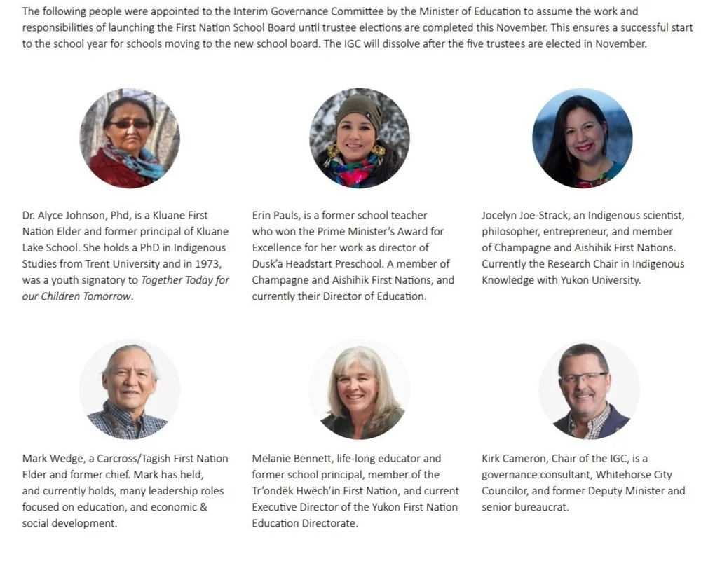 Trustees — First Nation School Board Yukon