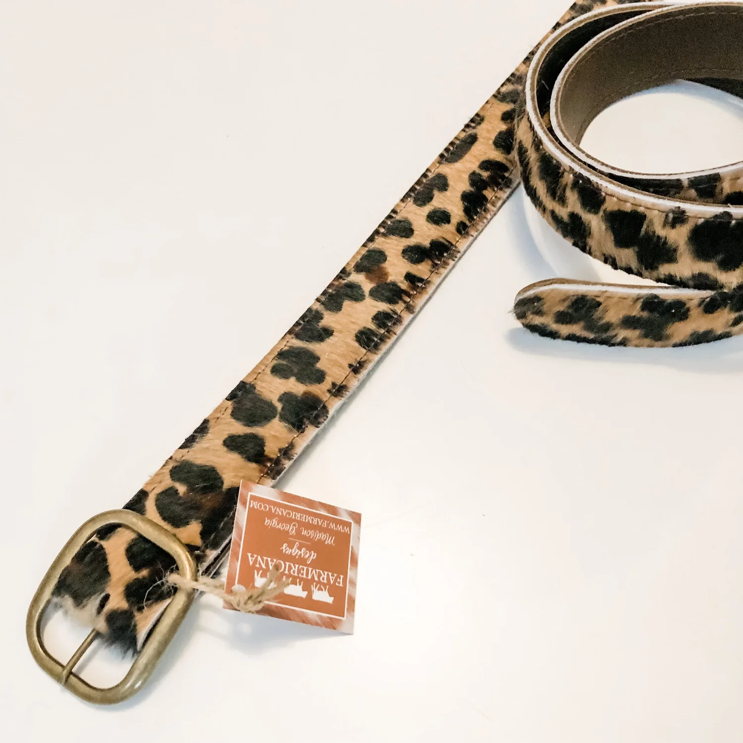 Cowhide Belts - Caramel Leopard Print Hide — Farmericana Designs