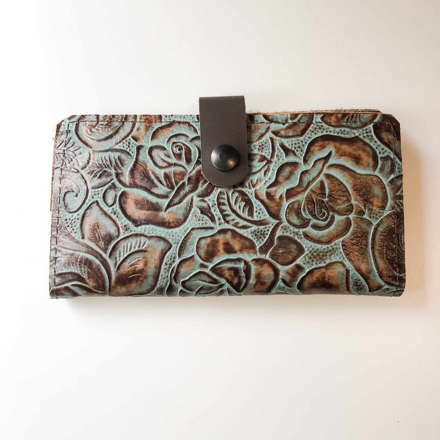 Magnifique Rose Hand Painted Leather Wallet : Clothing, Shoes &  Jewelry