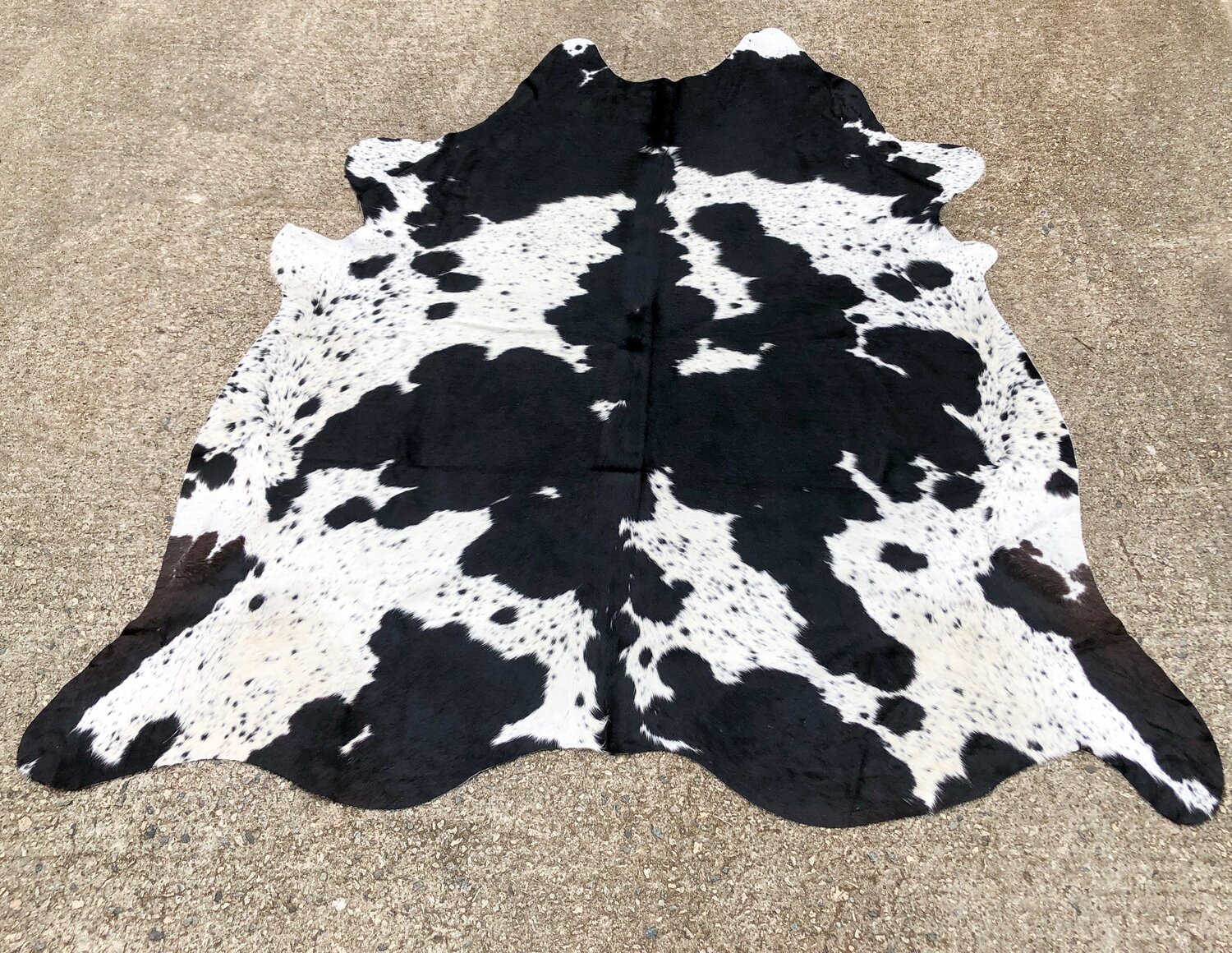 XL Size - Spotted Black & White Cowhide Rug — Farmericana Designs