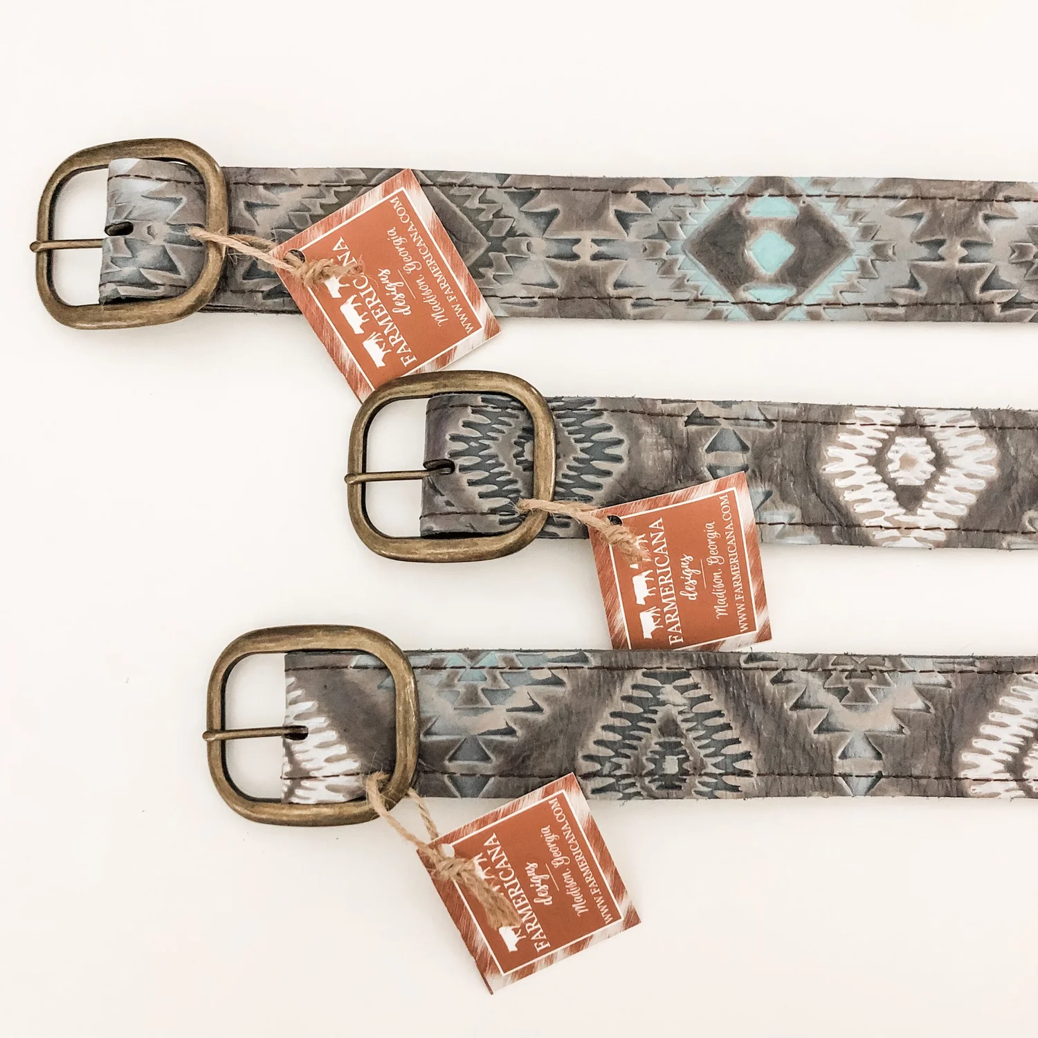 KENFORD EMBOSSED LEATHER BELT PAISLEY