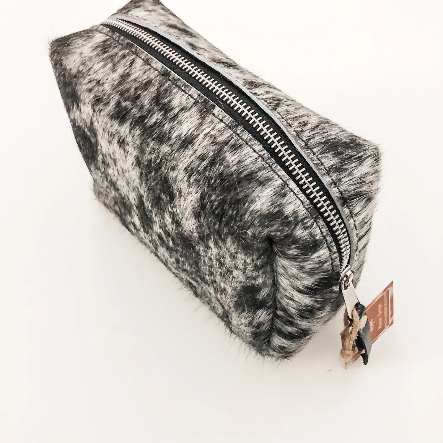 Cosmetic Bag Spotted Black White Cowhide — Farmericana Designs