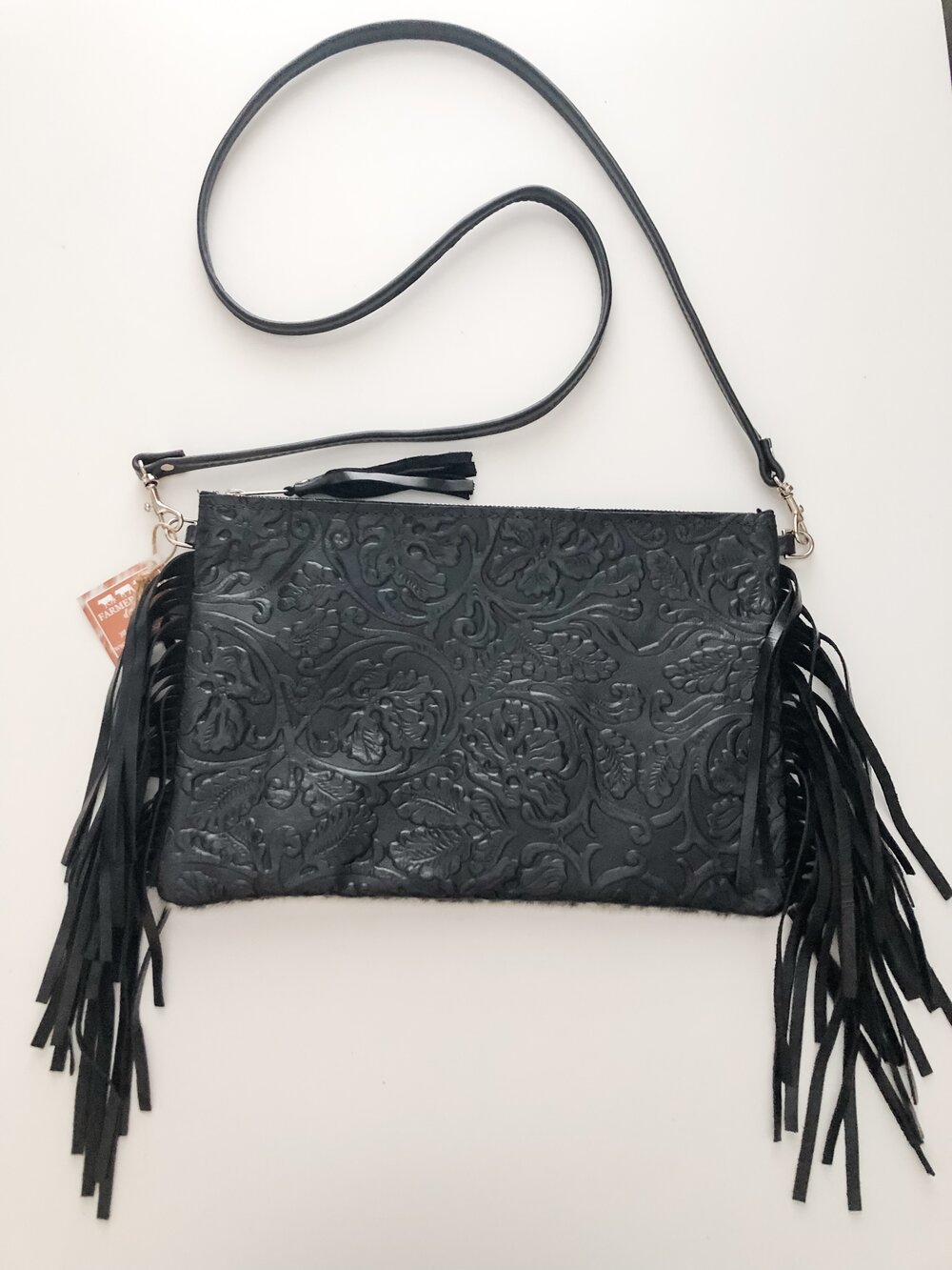 The Dolly Genuine leather fringe leopard crossbody