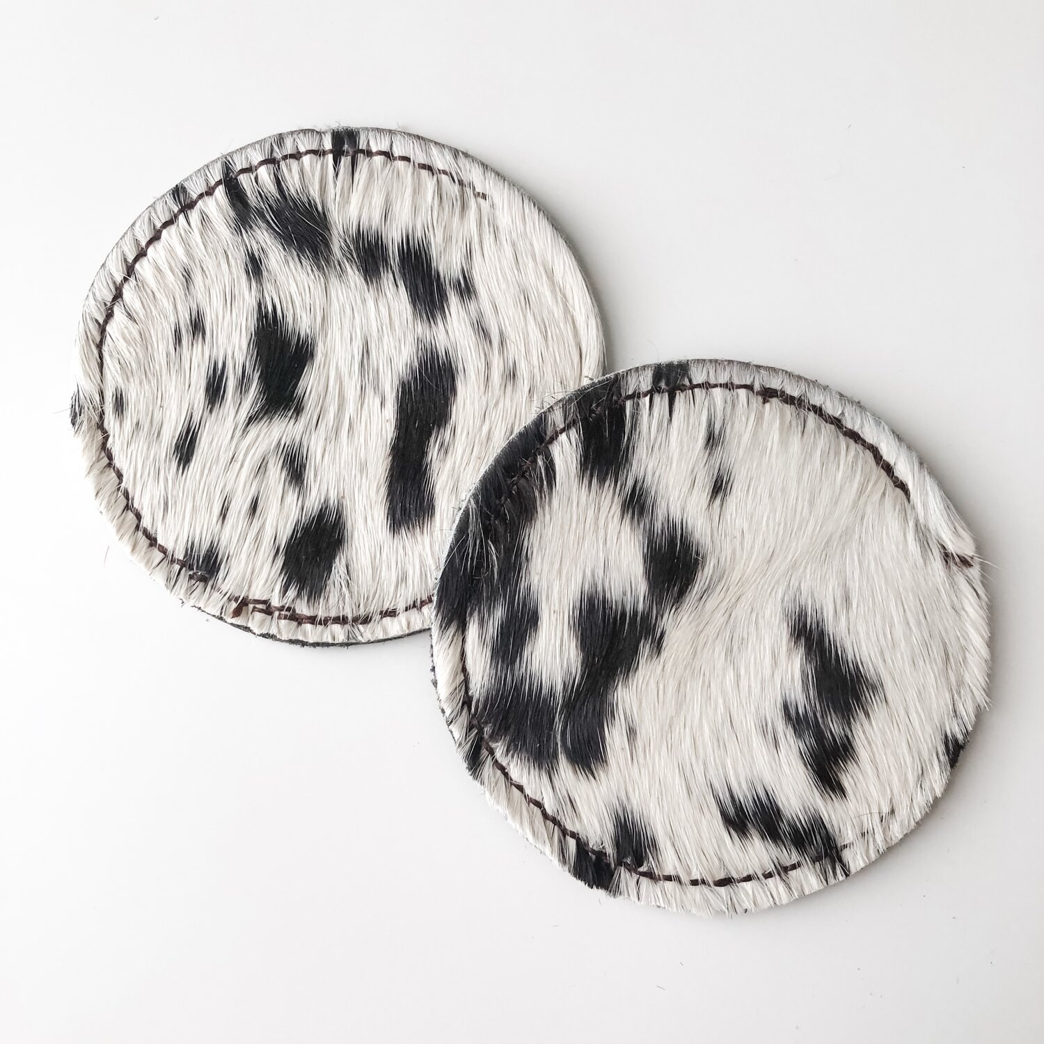 Coasters - Set of 4 - Taupe & White Cowhide — Farmericana Designs