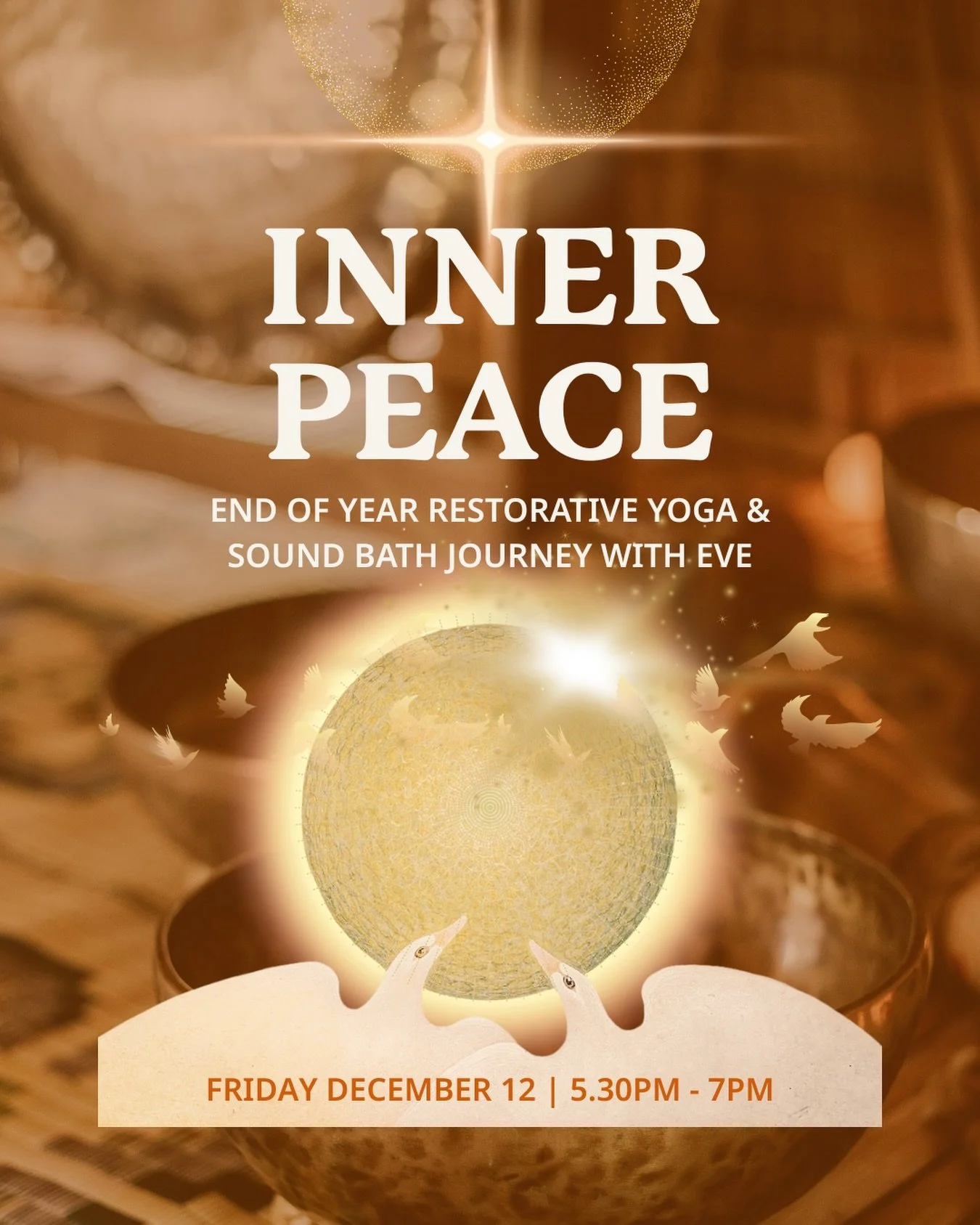 ⭐️💫 Eve&rsquo;s final Restorative Yoga and Soundbath Journey for 2025 is happening this Friday!!!

And it&rsquo;s a special one to celebrate this special time of year. If you&rsquo;d like to join her you can book via Mindbody or Eventbrite.

Tickets