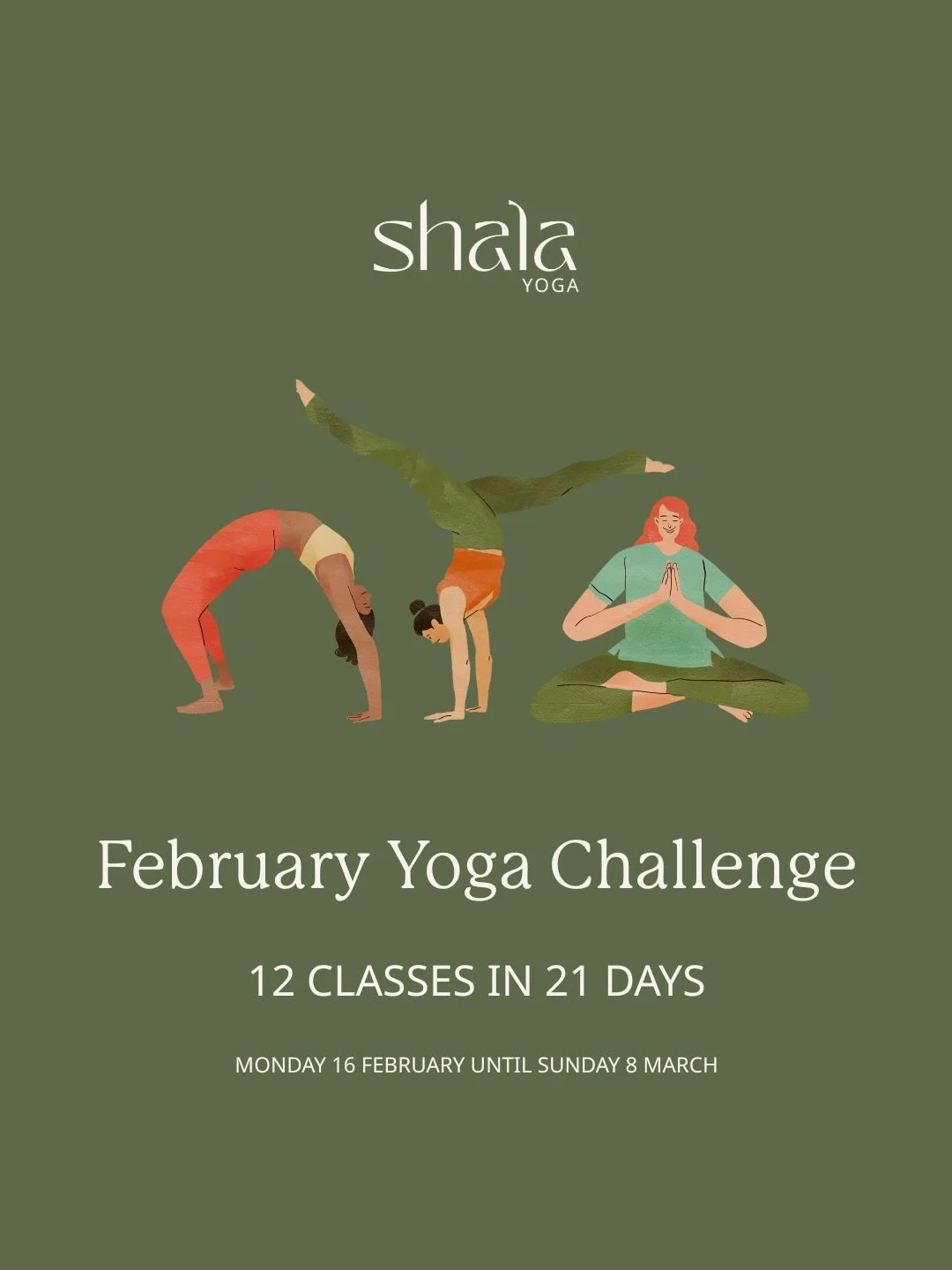 Hello Yogis, A BRAND NEW CHALLENGE is coming at you!!! 🙌 🤗

Our FEBRUARY YOGA CHALLENGE☀️🧘&zwj;♂️🤸&zwj;♀️ invites you to fit 12 CLASSES into your life over 21 DAYS from MONDAY 16 FEBRUARY to SUNDAY 8 MARCH. Our rules our softer so you are more em