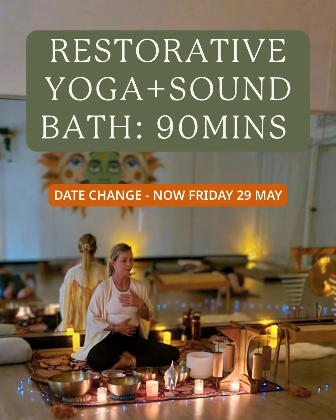 New Date Alert‼️ We&rsquo;re moving Eve&rsquo;s next Restorative Yoga &amp; Soundbath Journey to Friday 29 May. Can you join us?

🎟️ Bookings via Mindbody and Eventbrite. 
🔗 Link in Bio 

#seeyouintheshala #shalayoga #restorativeyoga #soundbath #so
