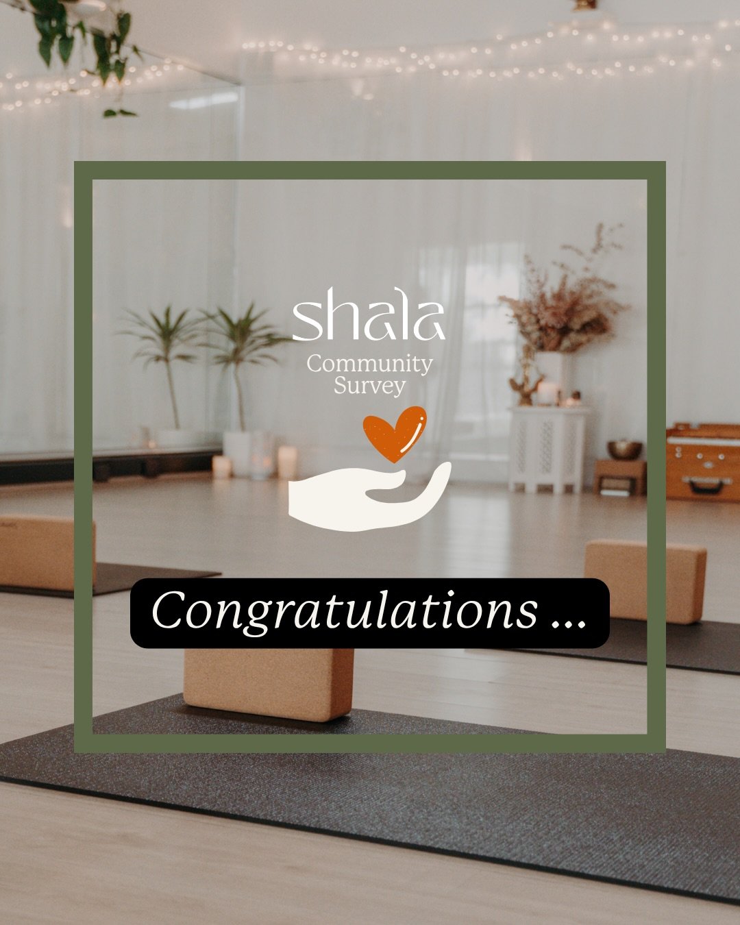 🎉 Shala Community Survey Winner! 🎉

A huge thank you to everyone who took the time to complete our recent Shala Community Survey.

We&rsquo;re excited to announce that Gretchen&nbsp;is the winner of our Shala Yogi  Pack worth $255! 🧘&zwj;♀️💚 Cong