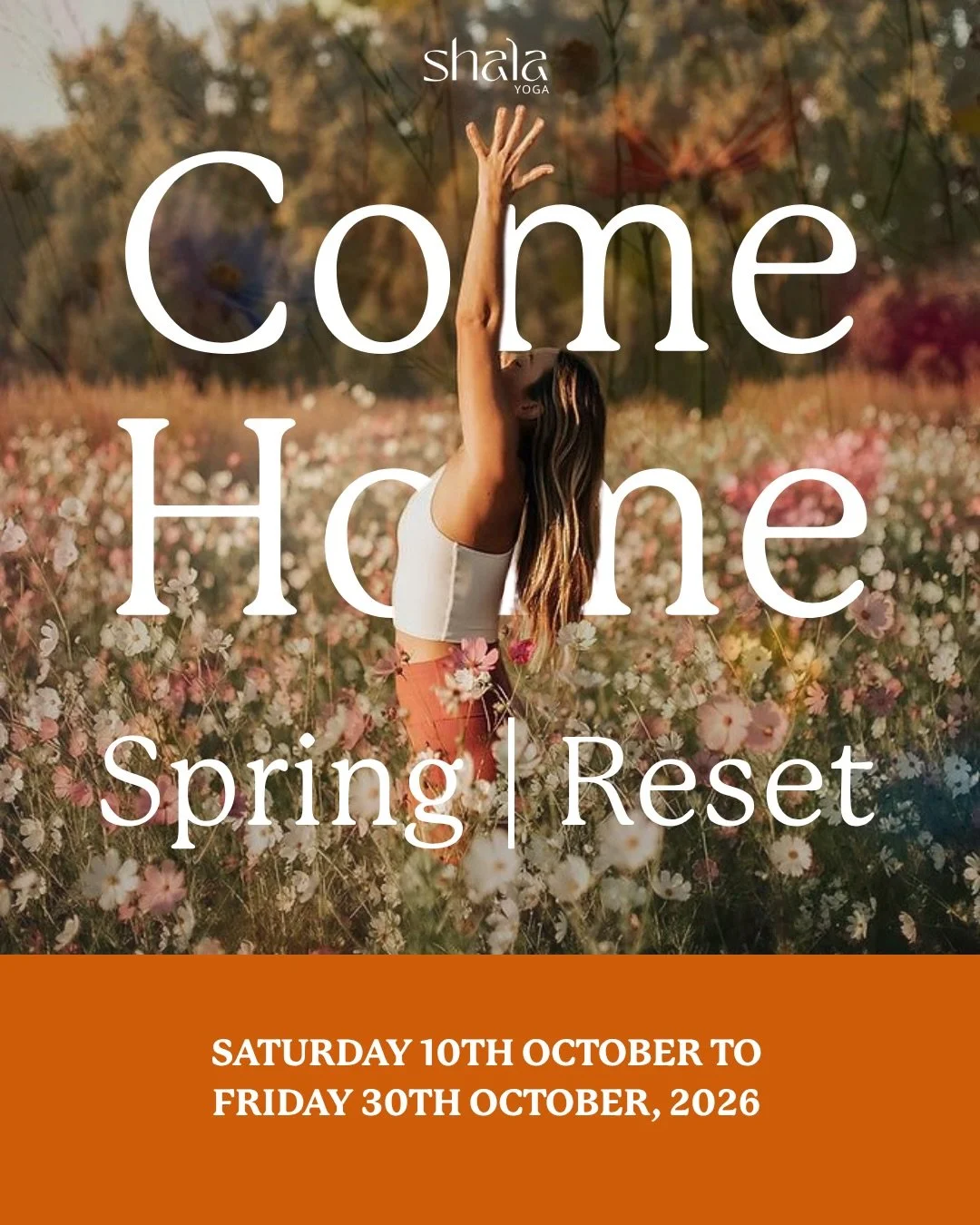 🌸 COME HOME: SPRING | RESET 🌸

What could change if you made 21 days just a little more intentional?

🌱 3 weeks
🧘 9 yoga classes
✨ 4 exclusive sessions
🌿 Weekly inspiration, practices + spring recipes
🌸 A chance to reconnect, reset &amp; create