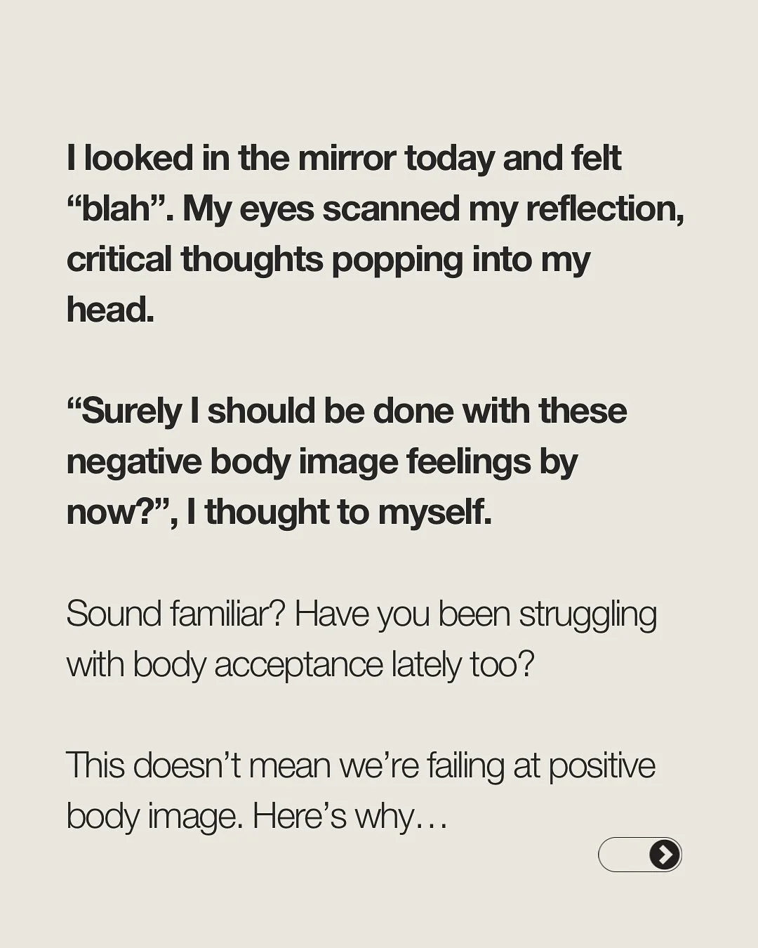Body acceptance isn&rsquo;t a straight line.

Challenging thoughts and feelings don&rsquo;t mean failure, they mean you&rsquo;re navigating a difficult culture with courage. 

Here&rsquo;s what psychology theory and studies say about why slipping is 