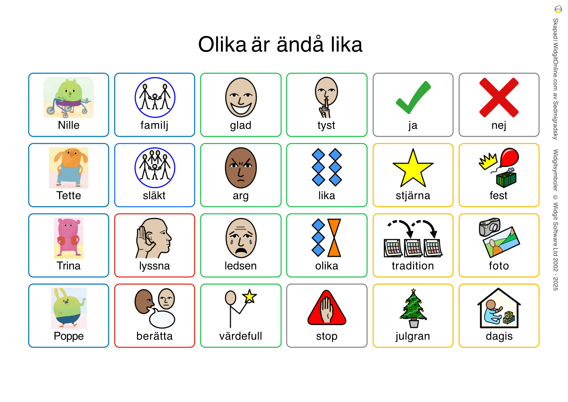 Bildstöd för berättelsen Olika är ändå lika