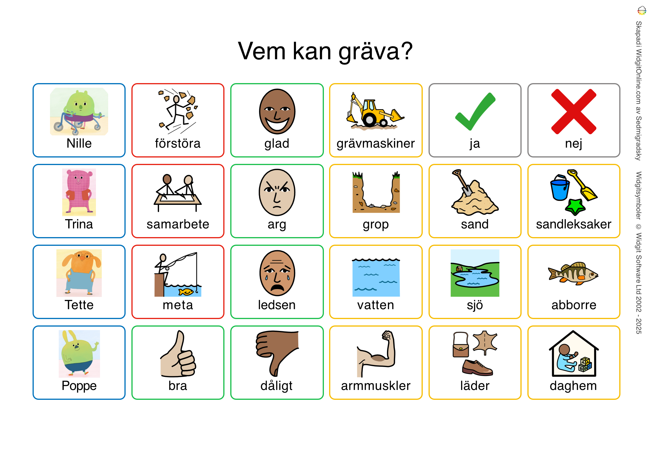 Bildstöd för berättelsen Vem kan gräva