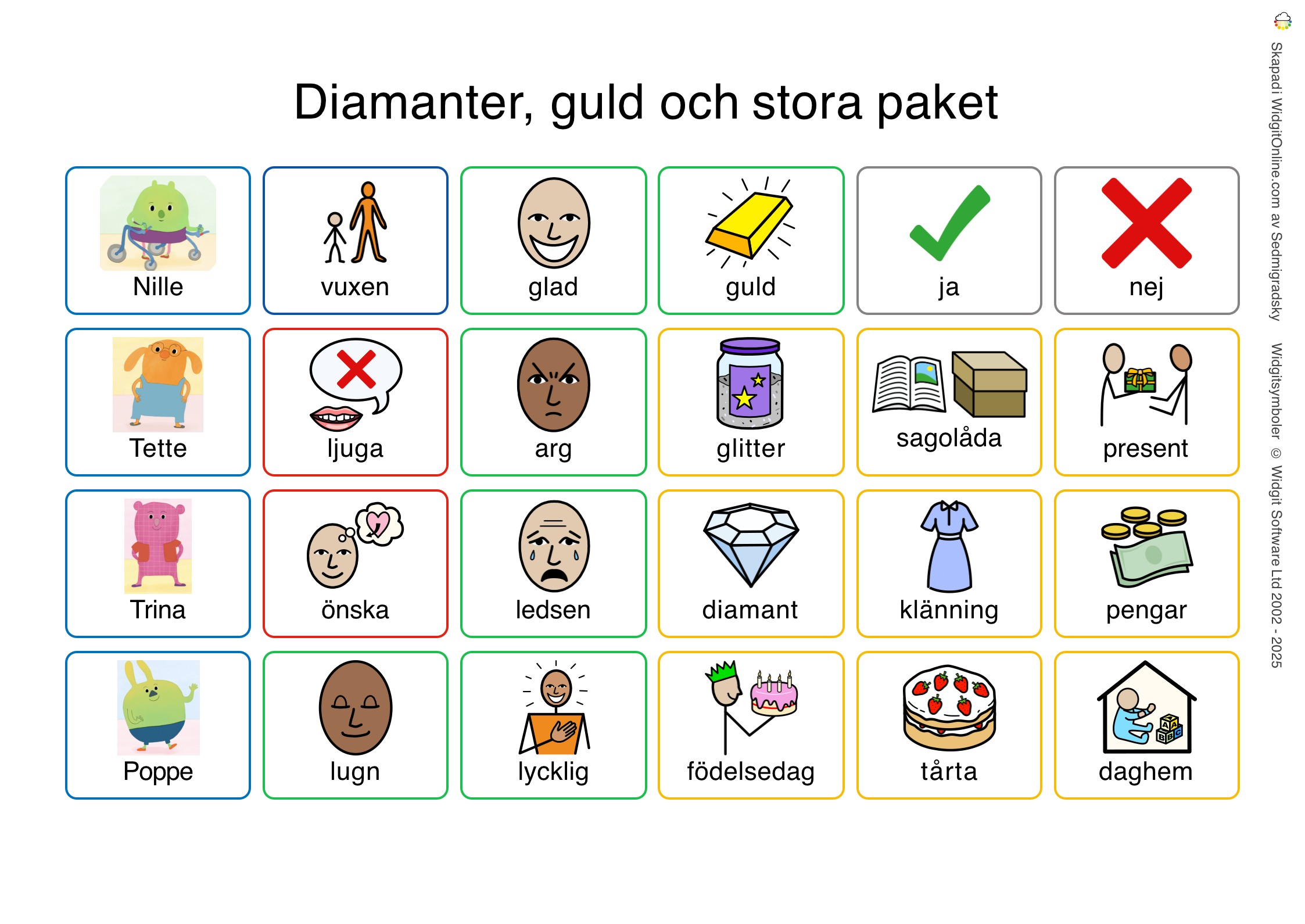 Bildstöd för berättelsen Diamanter, guld och stora paket.
