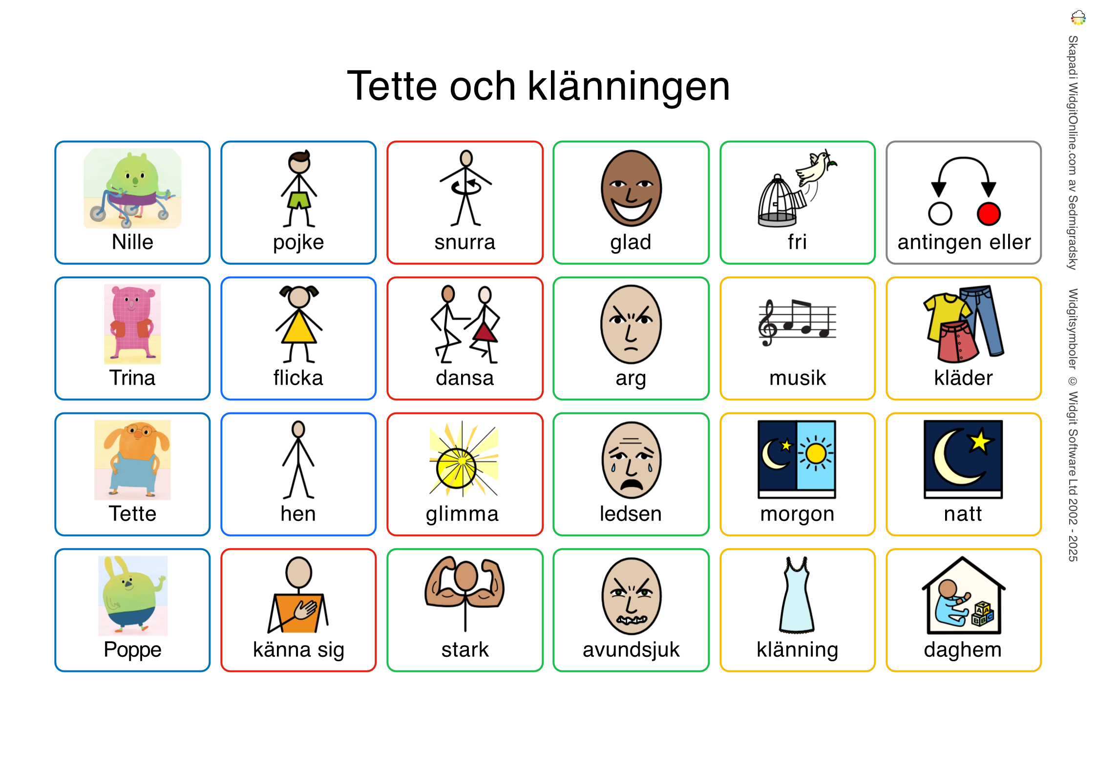 Bildstöd för berättelsen Tette och klänningen
