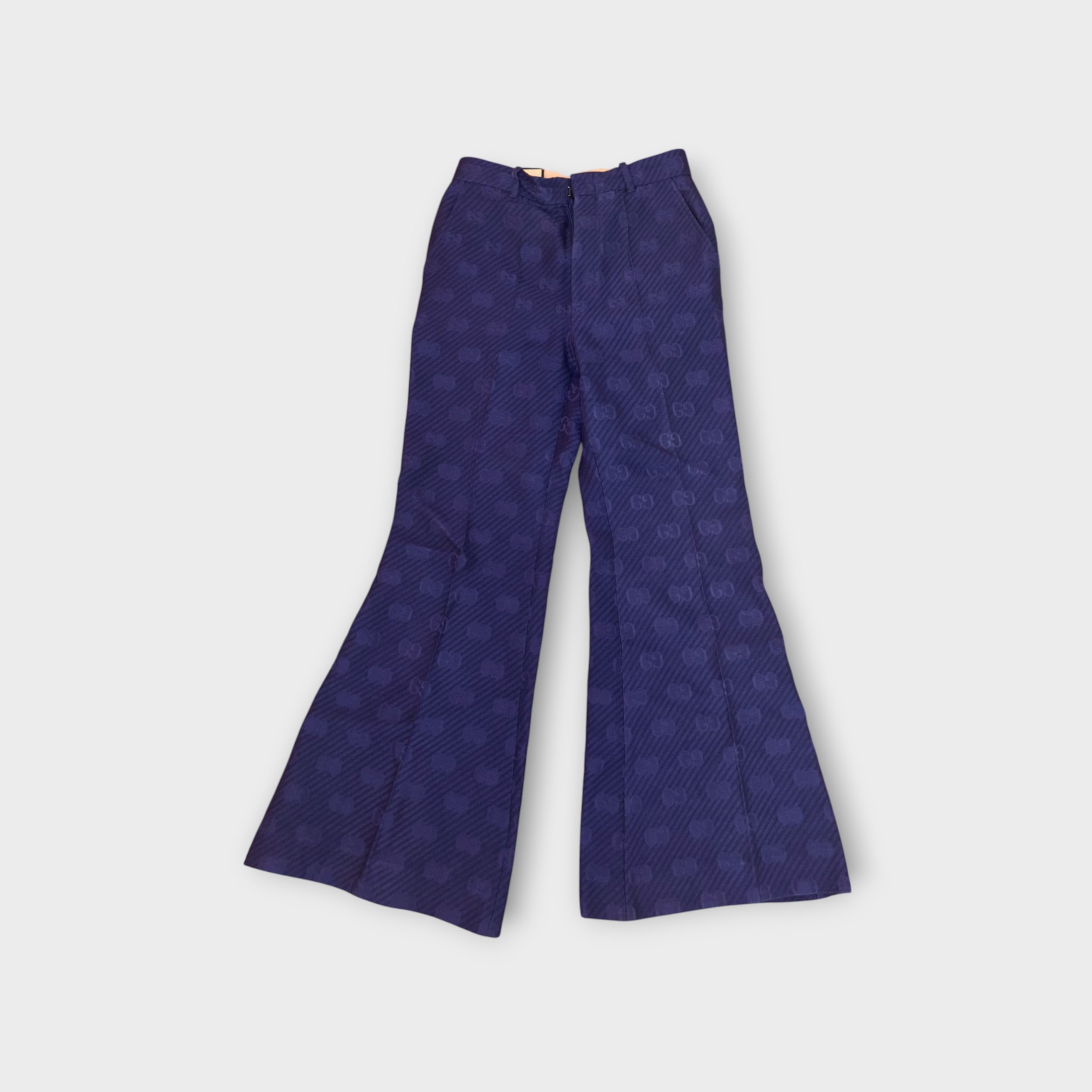GUCCI FLARED LEG PANTS BLUE