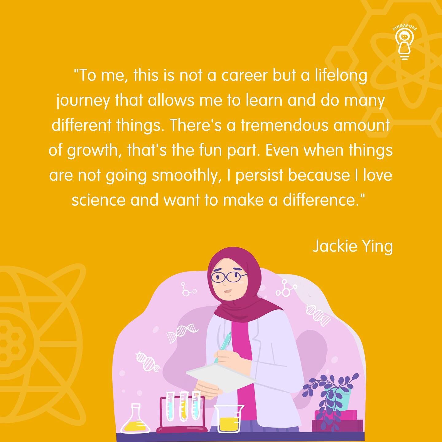 Another woman making waves in STEM is Prof Jackie Yi Ru Ying, head of NanoBio Lab at A*STAR, and an award-winning nanotechnology scientist 👩&zwj;🔬

Jackie&rsquo;s lab works at the intersection of chemistry, materials science, engineering, and medic