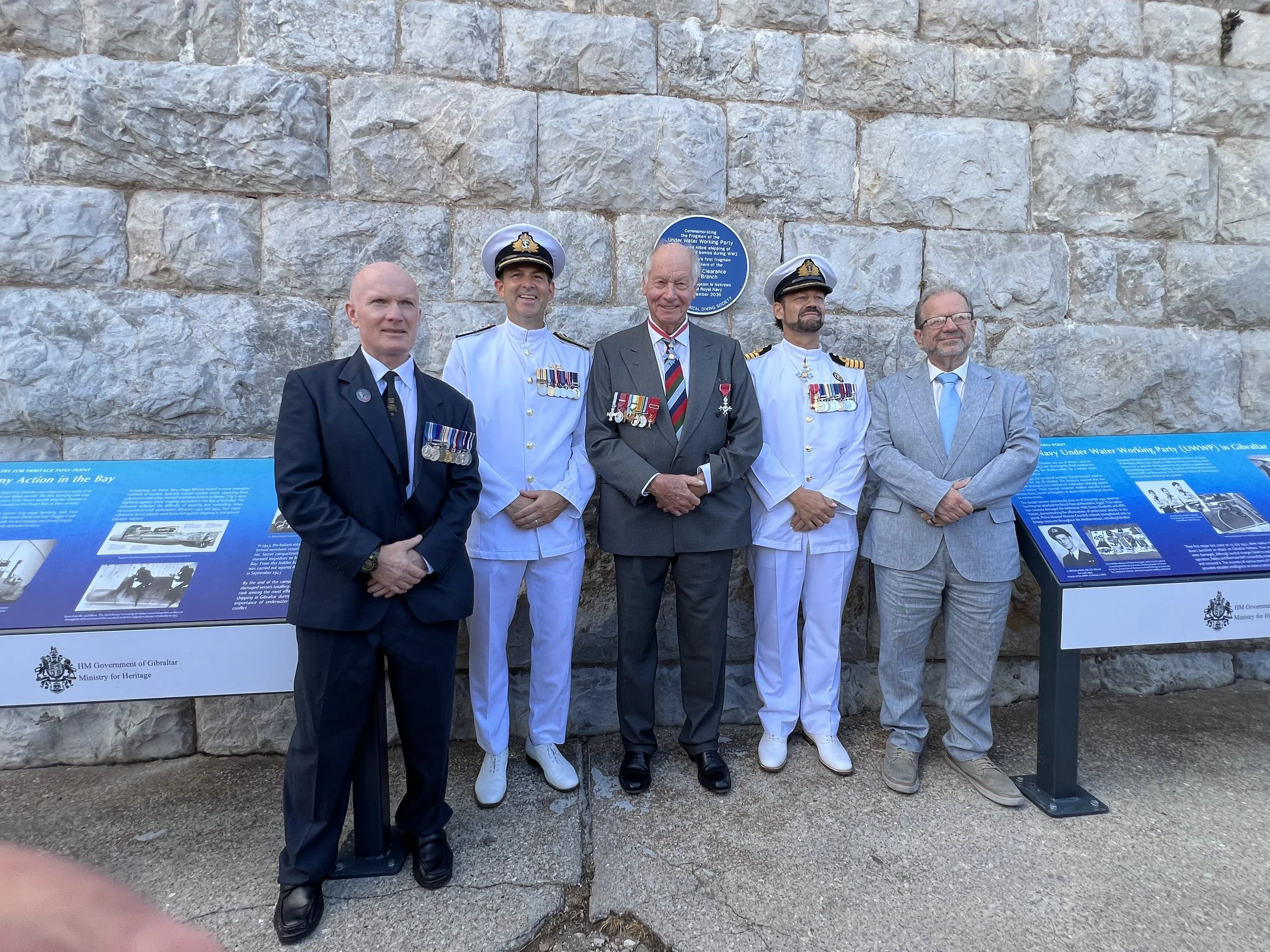 Blue Plaque for UWWP Divers Unveiled in Gibraltar