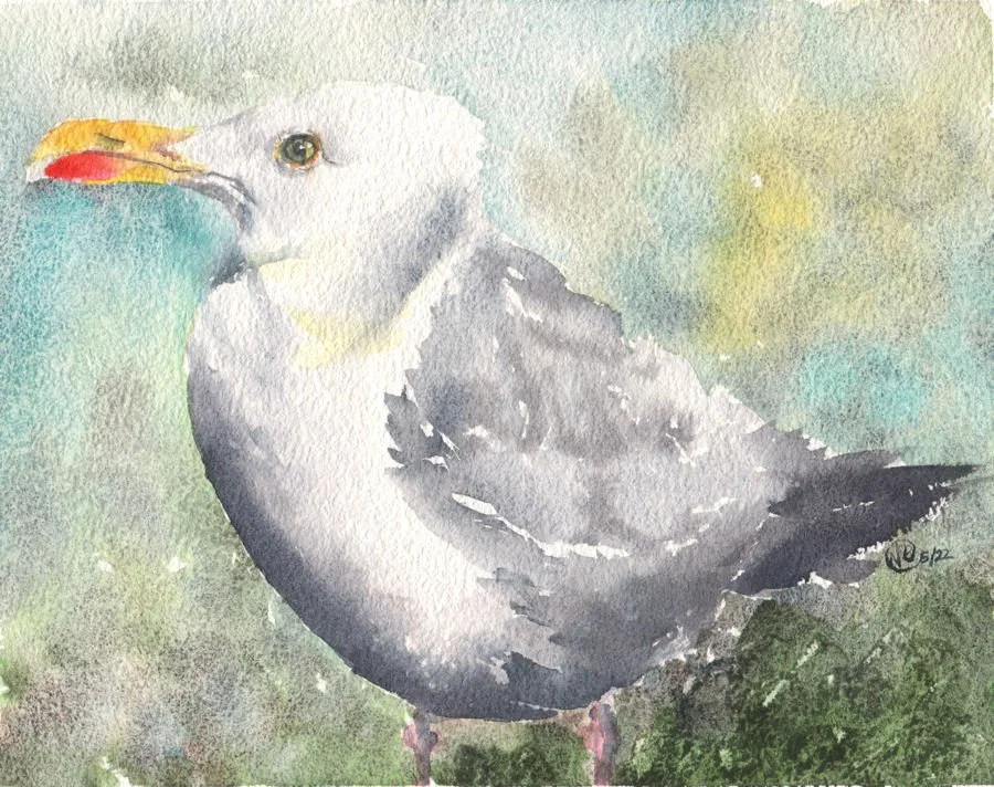Sammy Seagull
Watercolour original on paper 10/32x25.4cm