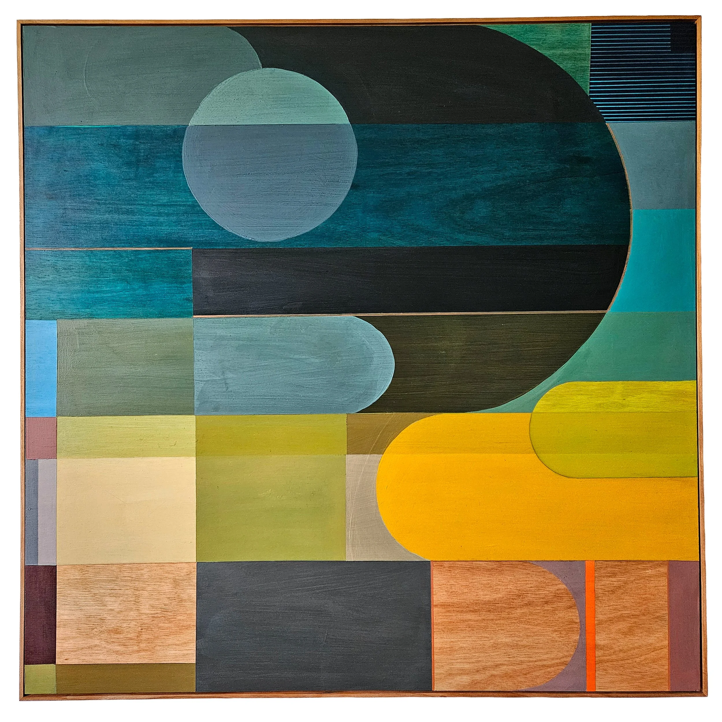 DARK SIDE OF THE MOON, 2026
Ink, pigment & polymers on wood panel in bespoke cherry frame.
82x82x3 cm. Contact me direct for more details.