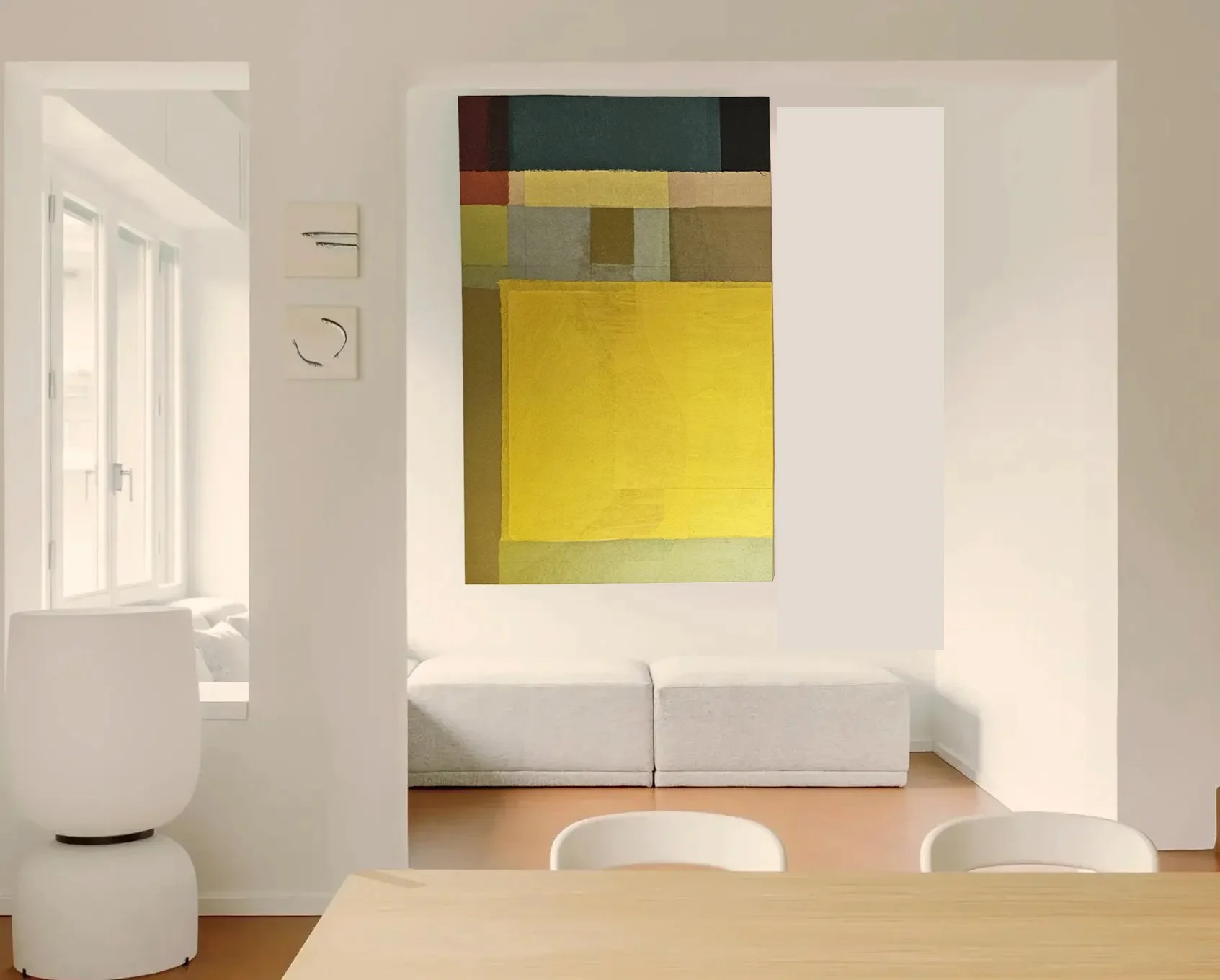 NEW! NEW! NEW!  GOLDEN FIELD, 2026
Hand-made paper on wood panel. Contact me for more details.
