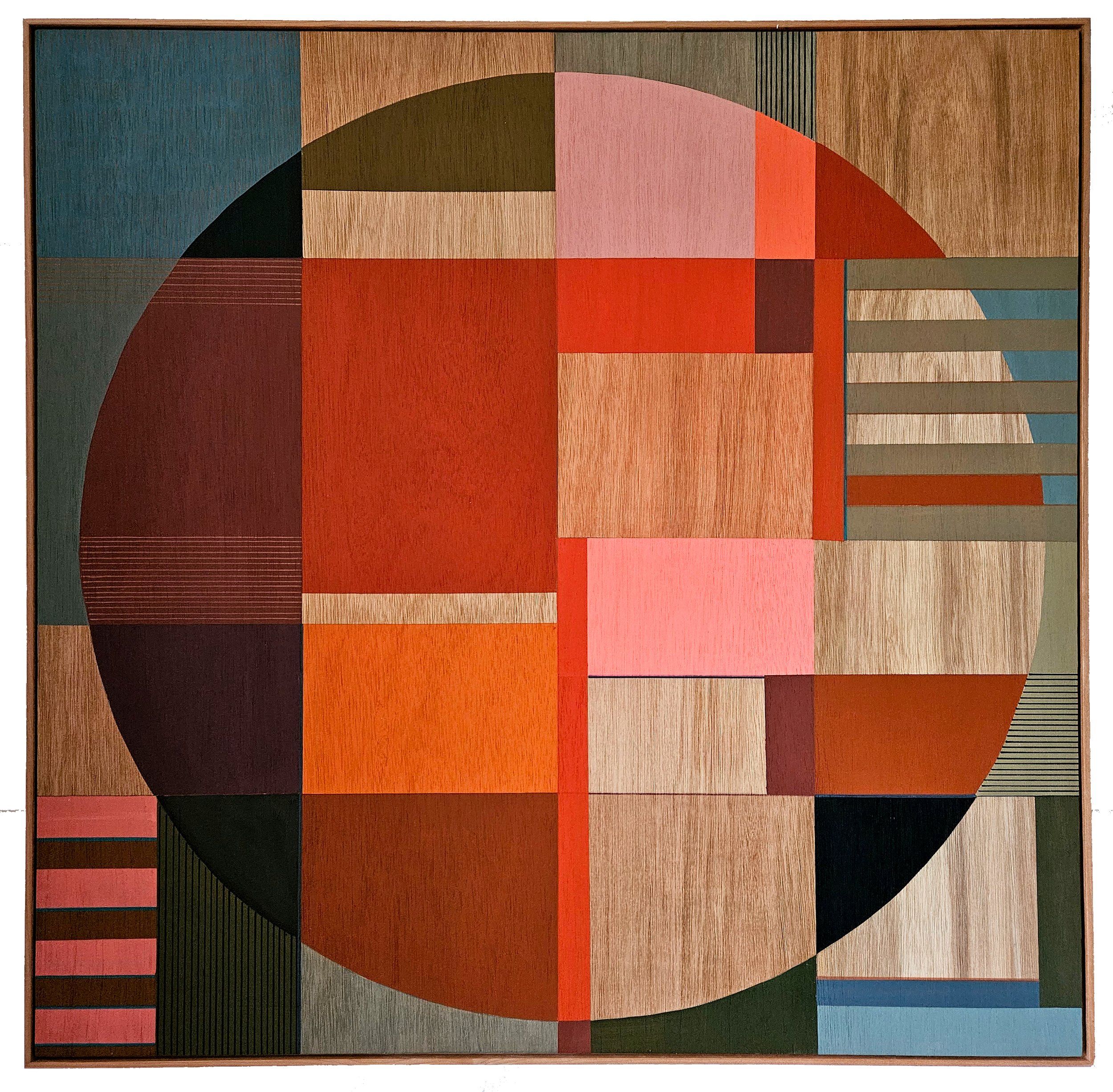 COLOUR TRANSMISSION 82x82 cm. Dry pigment and polymers on wood panel. Cherry frame. £2,200
