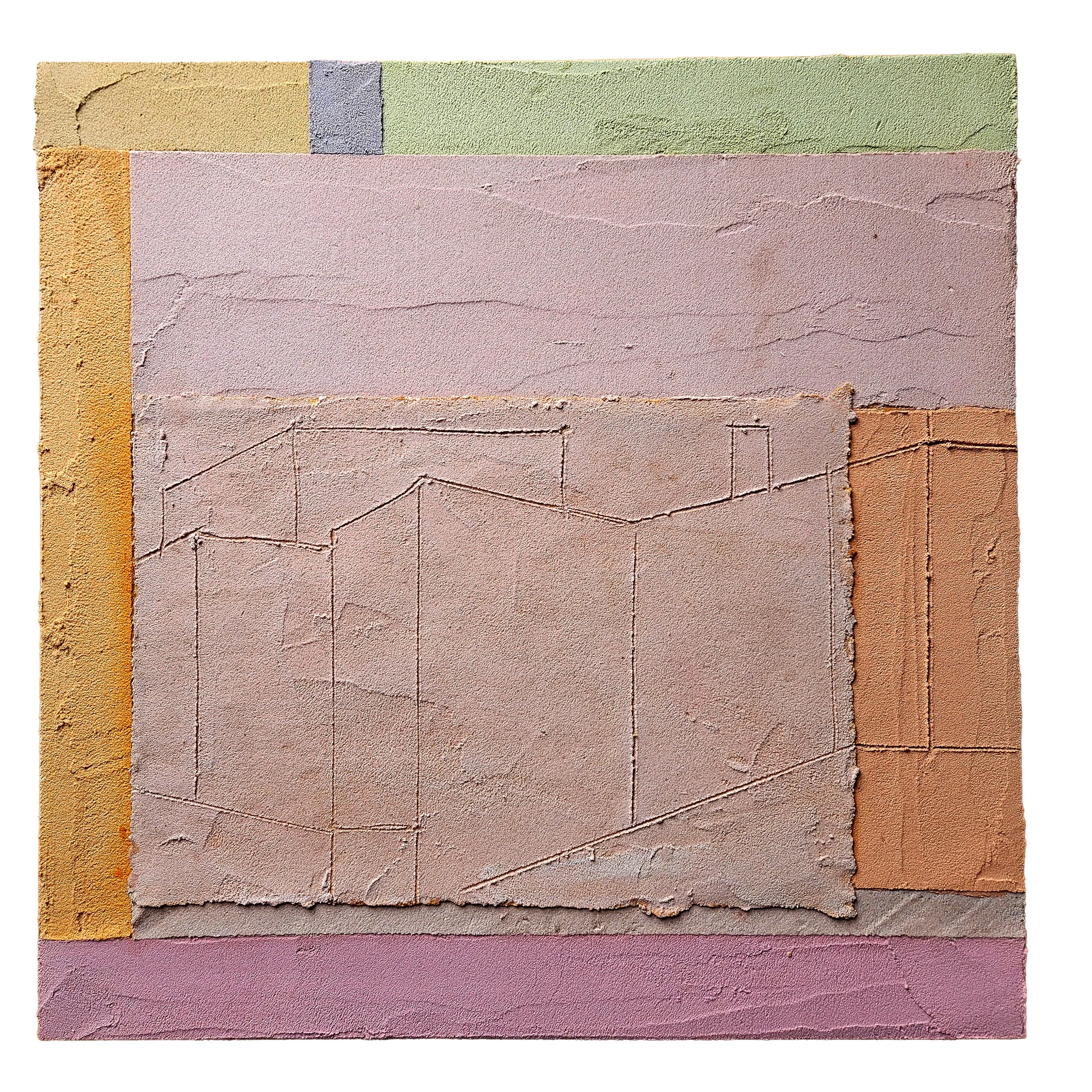 FACADES, 2026
41x41cm unframed
Clay, pigment and paper on board. Contact me for more details