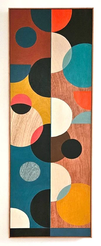 THE ABSTRACT MUSIC OF COLOUR / 2025 Mixed media on wood panel 42x122cm. Available from ArtDog, London