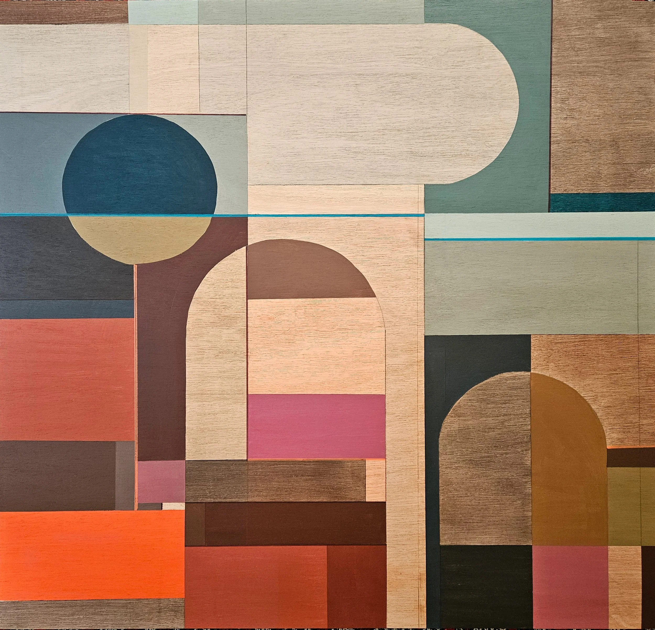 TRANSITIONING : NIGHT TO DAY Pigment, polymers & graphite on wood panel in bespoke cherry frame. 82x82x3cm. Message me for more details or price.