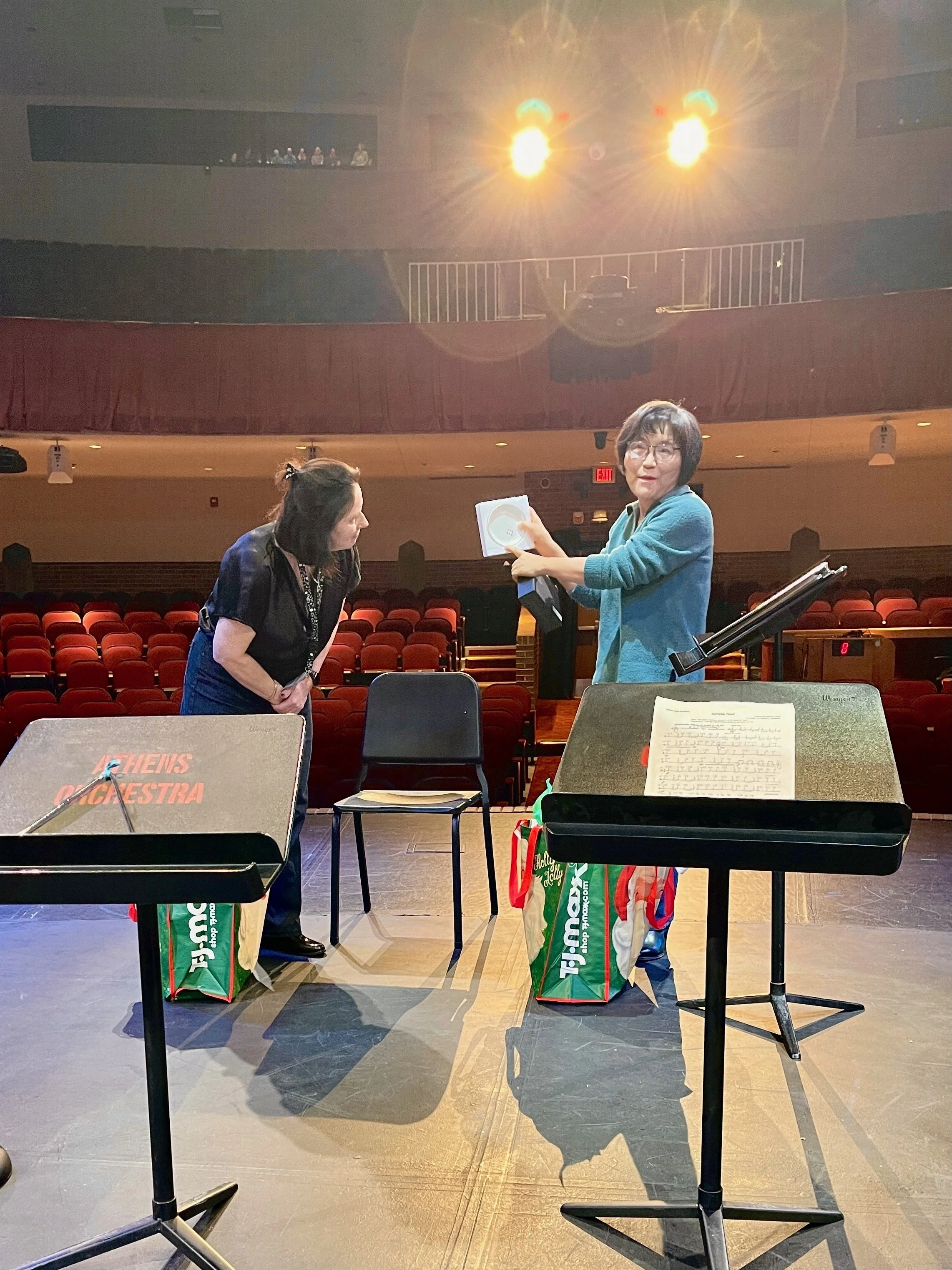 MIN & SHERYL OPENING UP GIFTS FROM THE CHOIR
