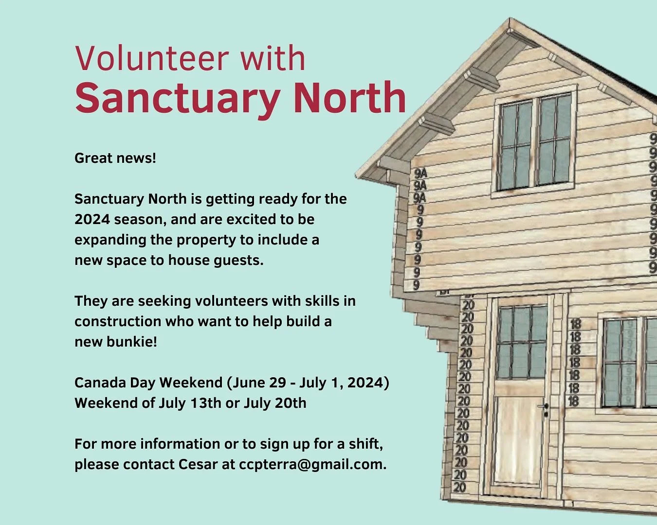 🌲 Calling all builders with a heart for service! 🛠️ We at Janet Fitzsimmons Consulting, are thrilled to give a shoutout to Sanctuary North and their exciting volunteer opportunity. 

They are gearing up for the 2024 season and expanding with a new 
