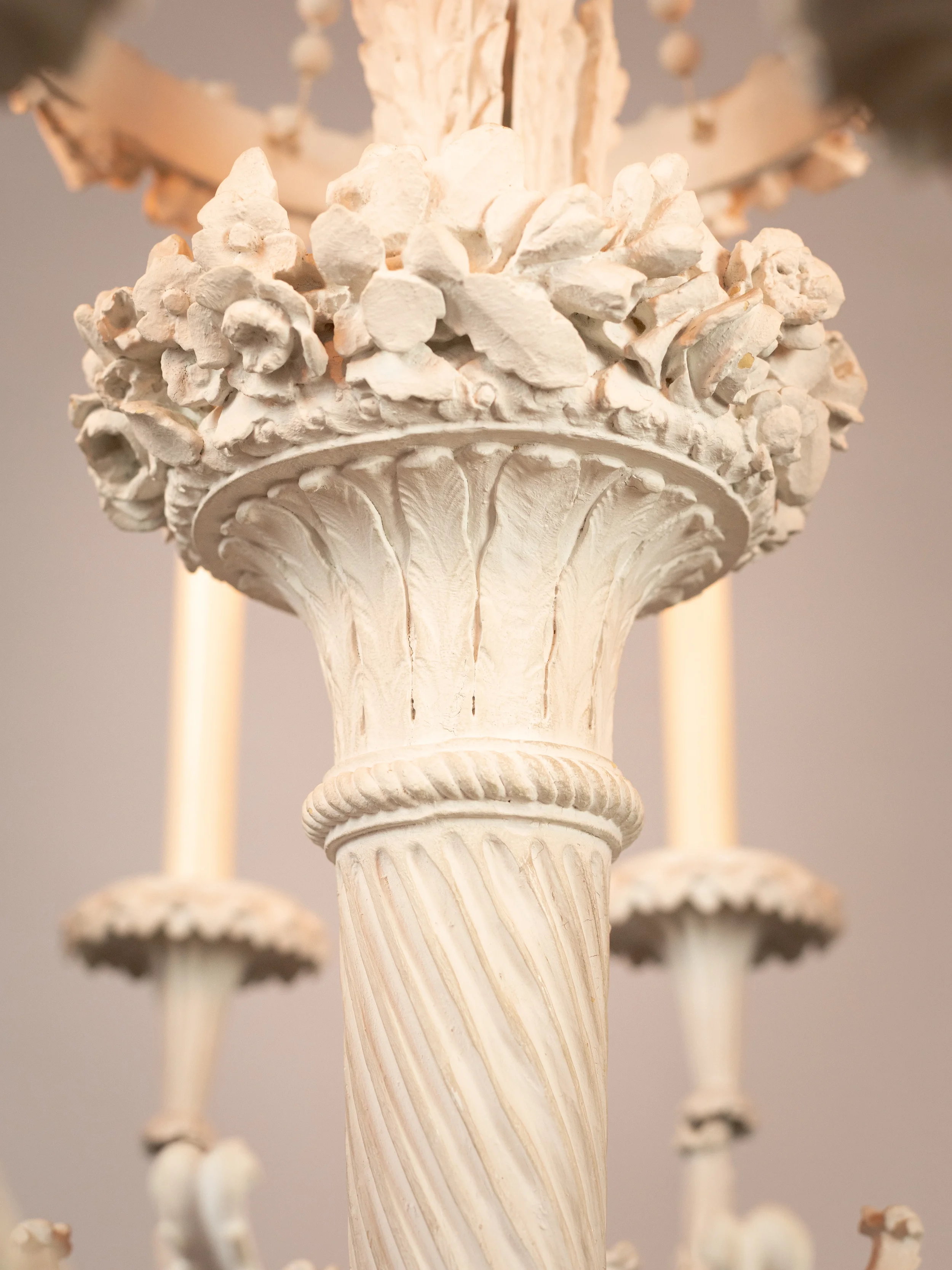 Rare Louis XVI Chandelier in stucco style .webp