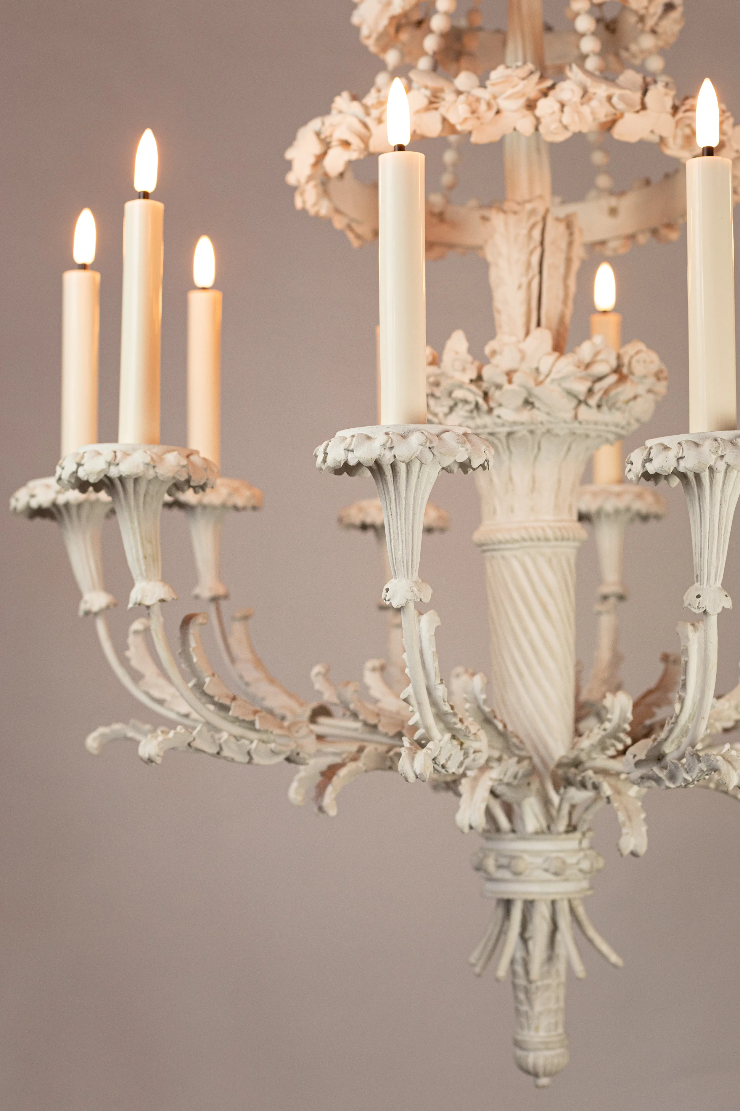 Rare Louis XVI Chandelier in stucco style 3.webp