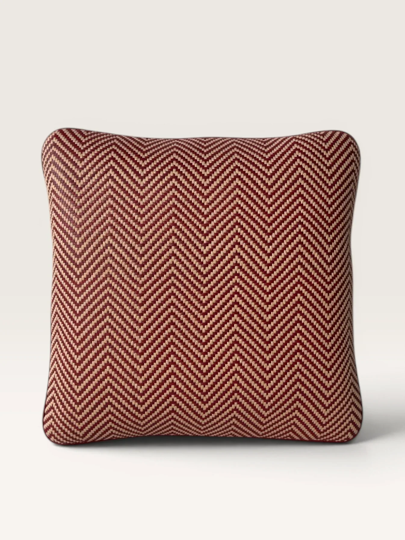 The KS Group - COURTIN | Cushioin | Chevron I Bordeaux Beige.webp