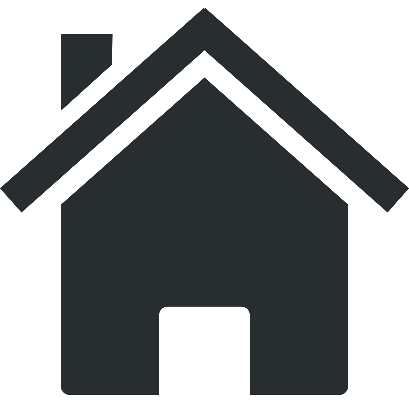 Minimalist icon of a house with a gable roof.