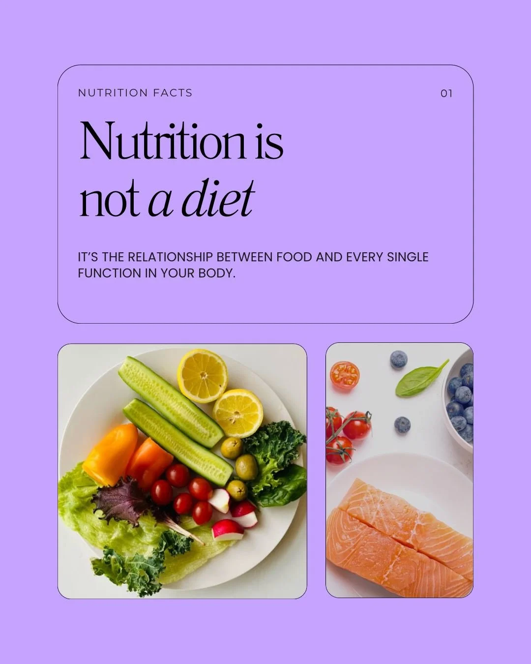 Let's get one thing straight before we go any further.

Nutrition is not a diet.
It's not a set of rules.
It's not about eating less or cutting things out.

Nutrition is the science of how food fuels, repairs, and protects your body.

Every system. E