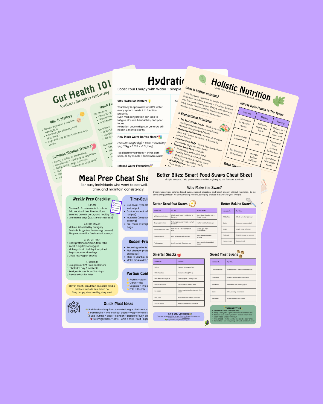 Free Nutrition Cheat Sheets Bundle