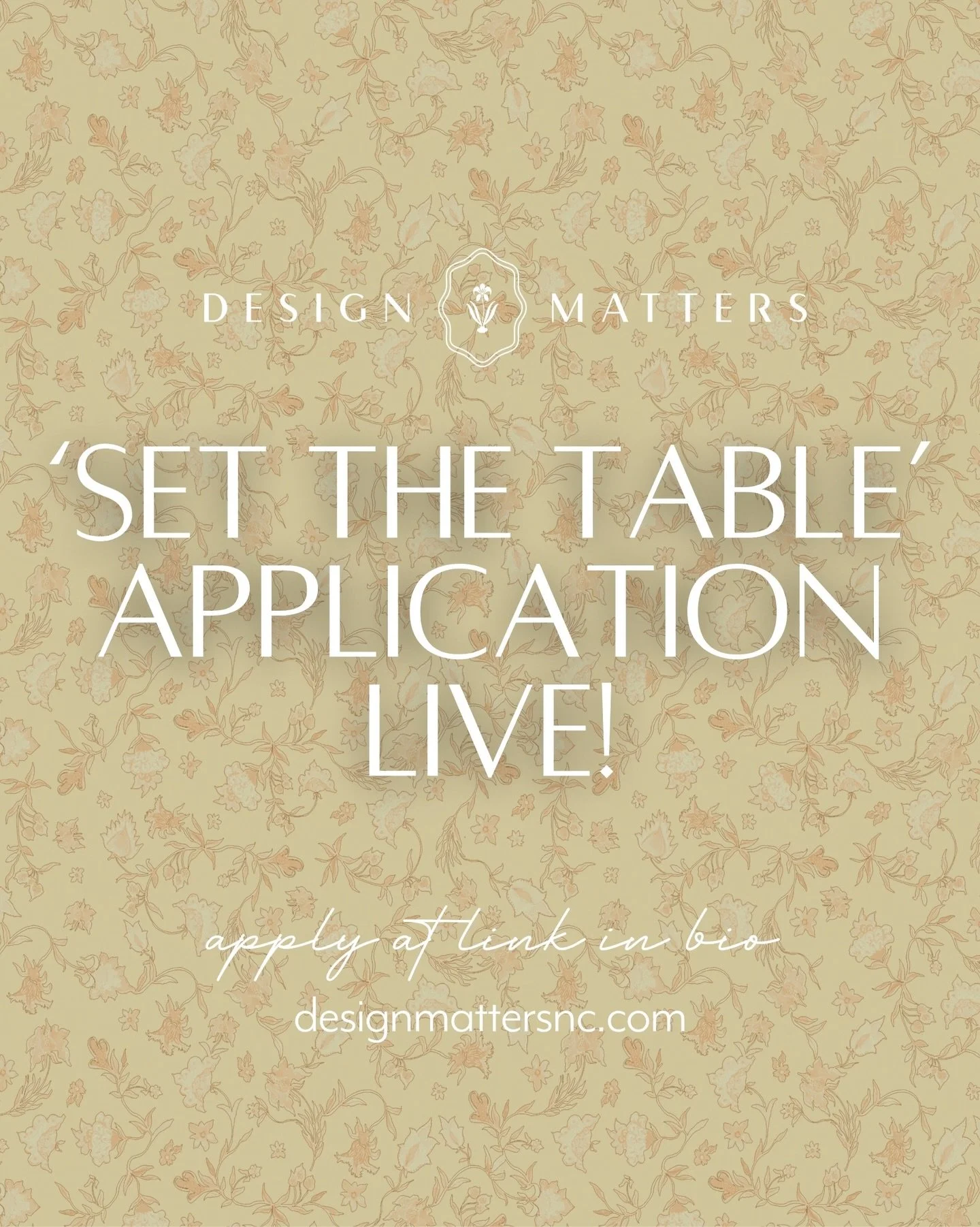 Our 2026 &lsquo;Set the Table&rsquo; applications are now live! 

Apply at link in bio
Deadline May 18
setthetable@designmattersNC.com to connect with us!

This year&rsquo;s STT events will take place on October 7 &amp; 8 in Raleigh-NC. 

#designmatt