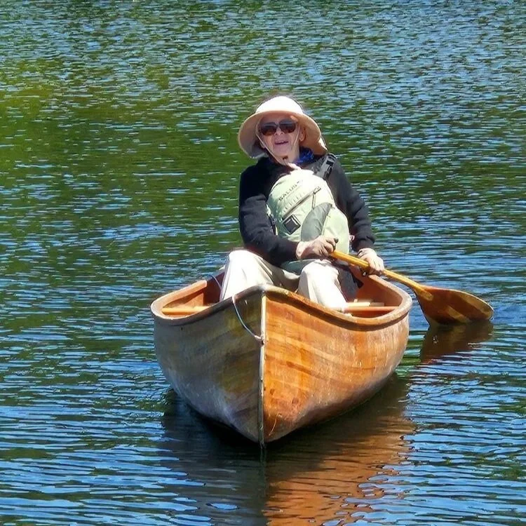Frances Jane Schneider in a canoe